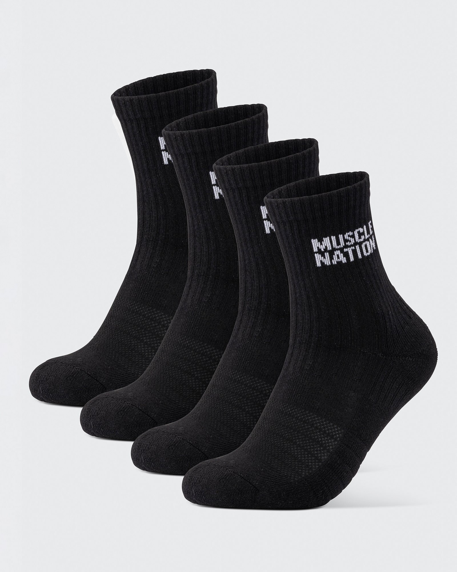 Womens Essential Crew Socks (2x Pack) - Black