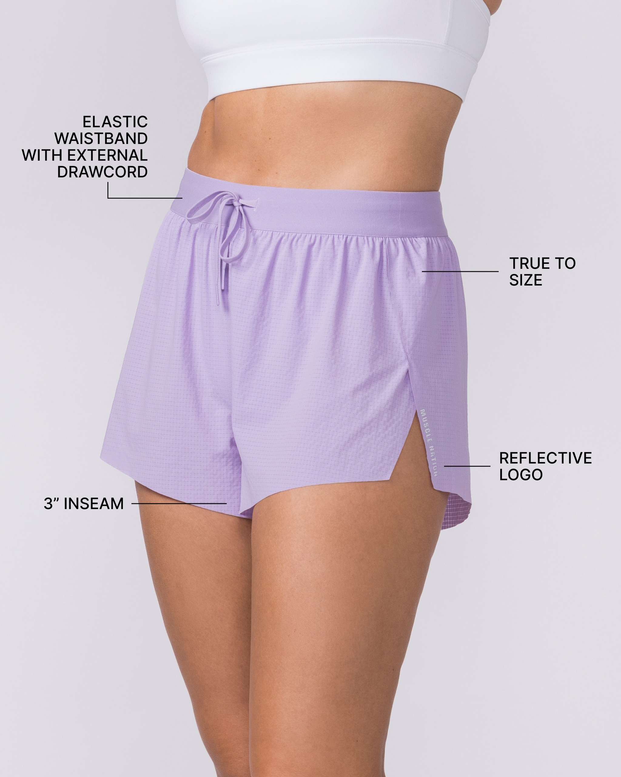 Tempo 3" Run Shorts - Lavender