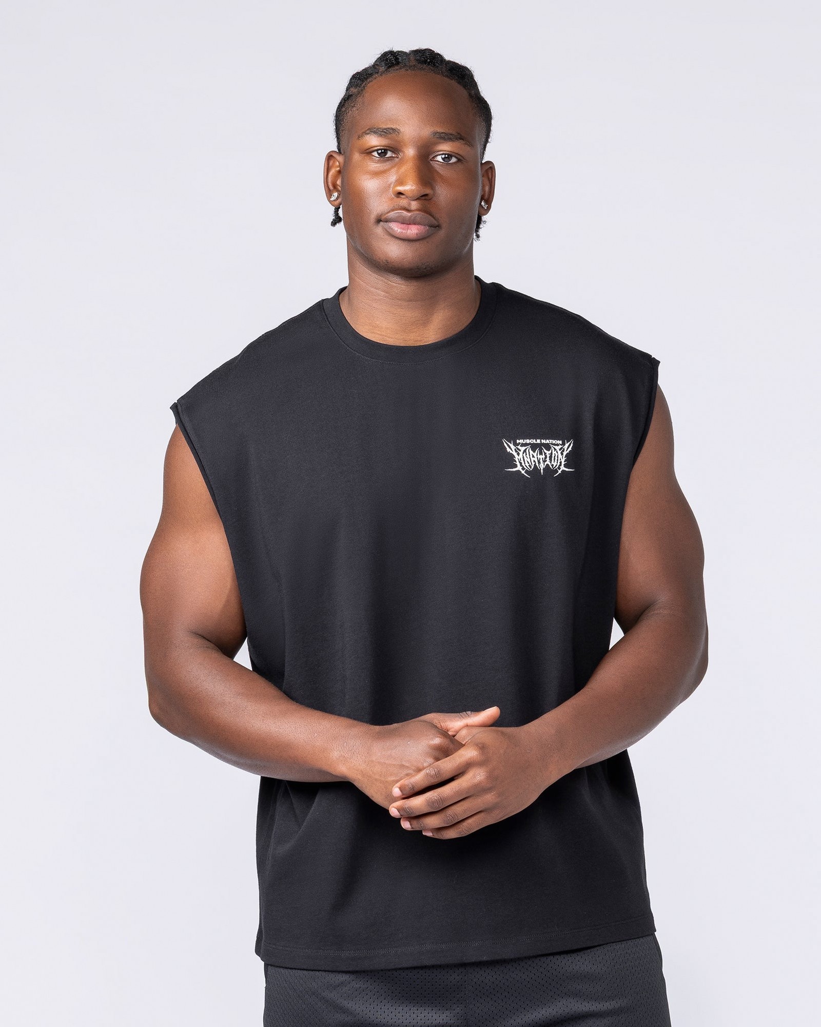 Gothic Boxy Muscle Tank - Black