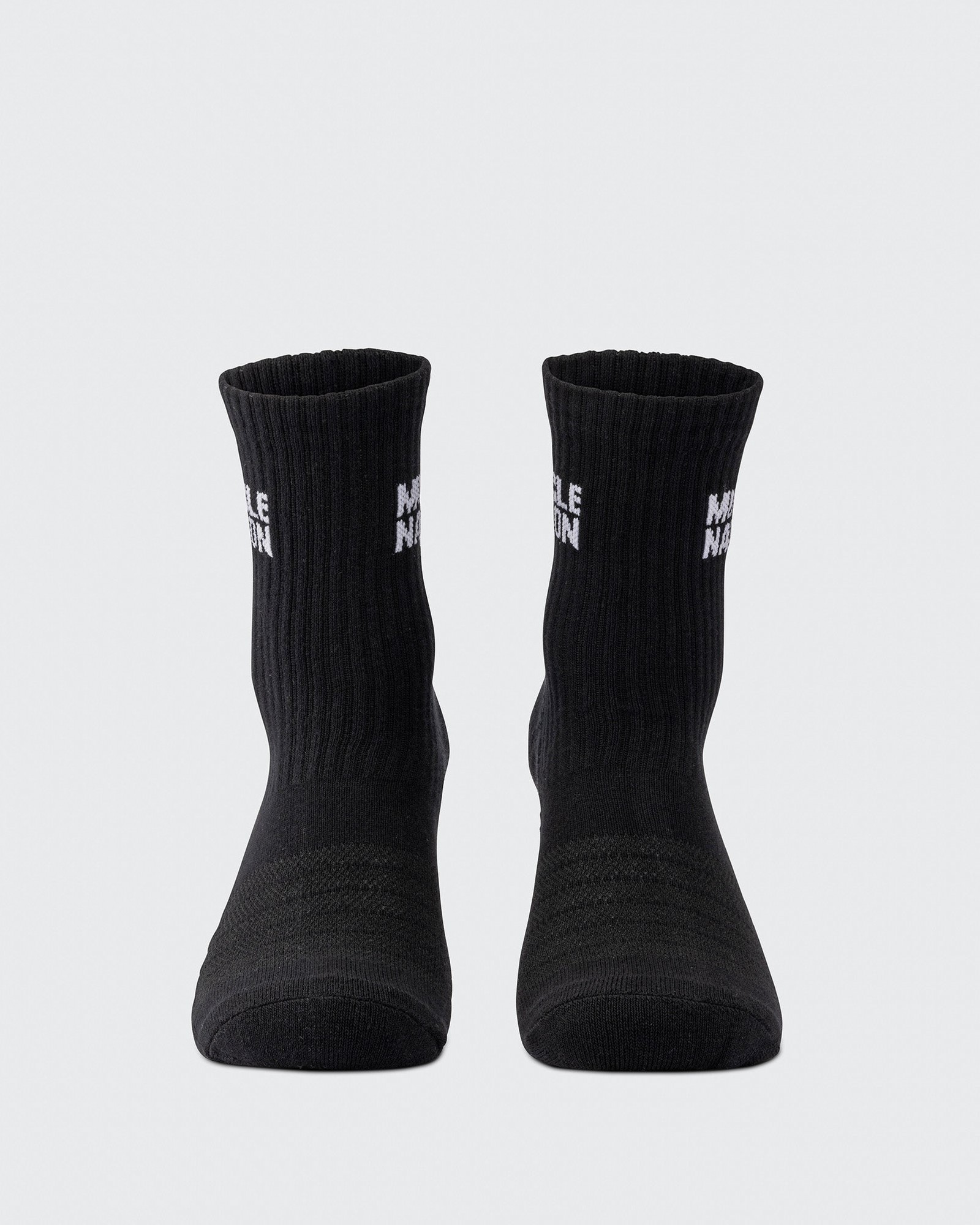 Womens Essential Crew Socks (2x Pack) - Black