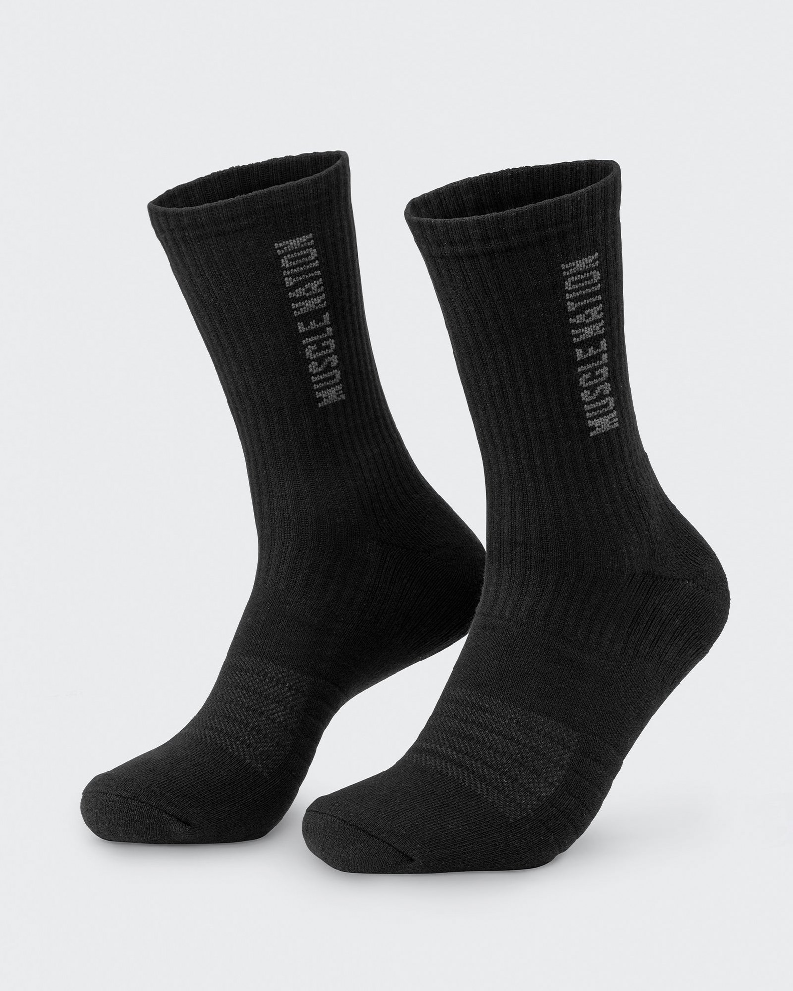 Mens Linear Crew Sock (2x Pack) - Black