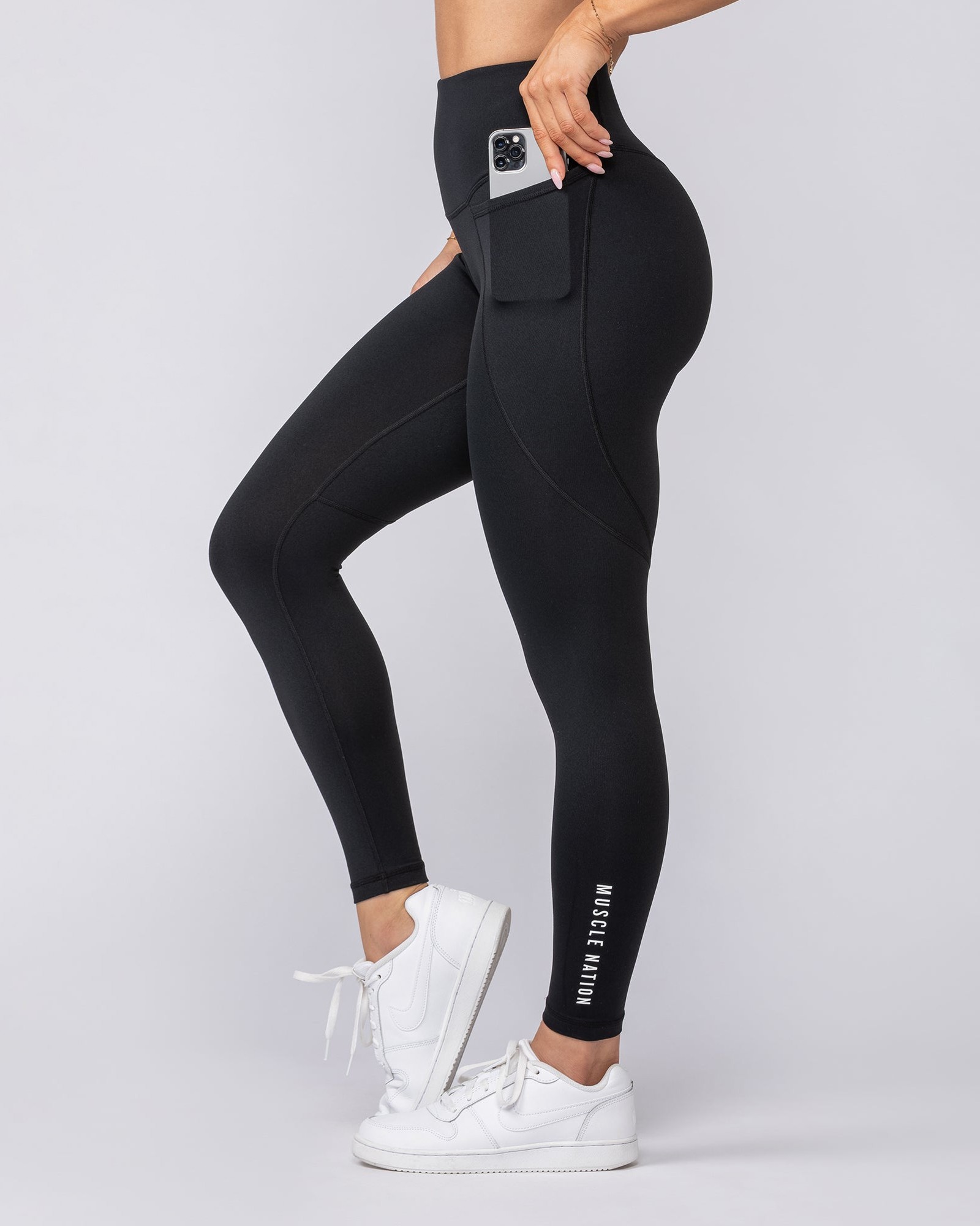 Signature Boost Pocket Ankle Length Leggings - Black