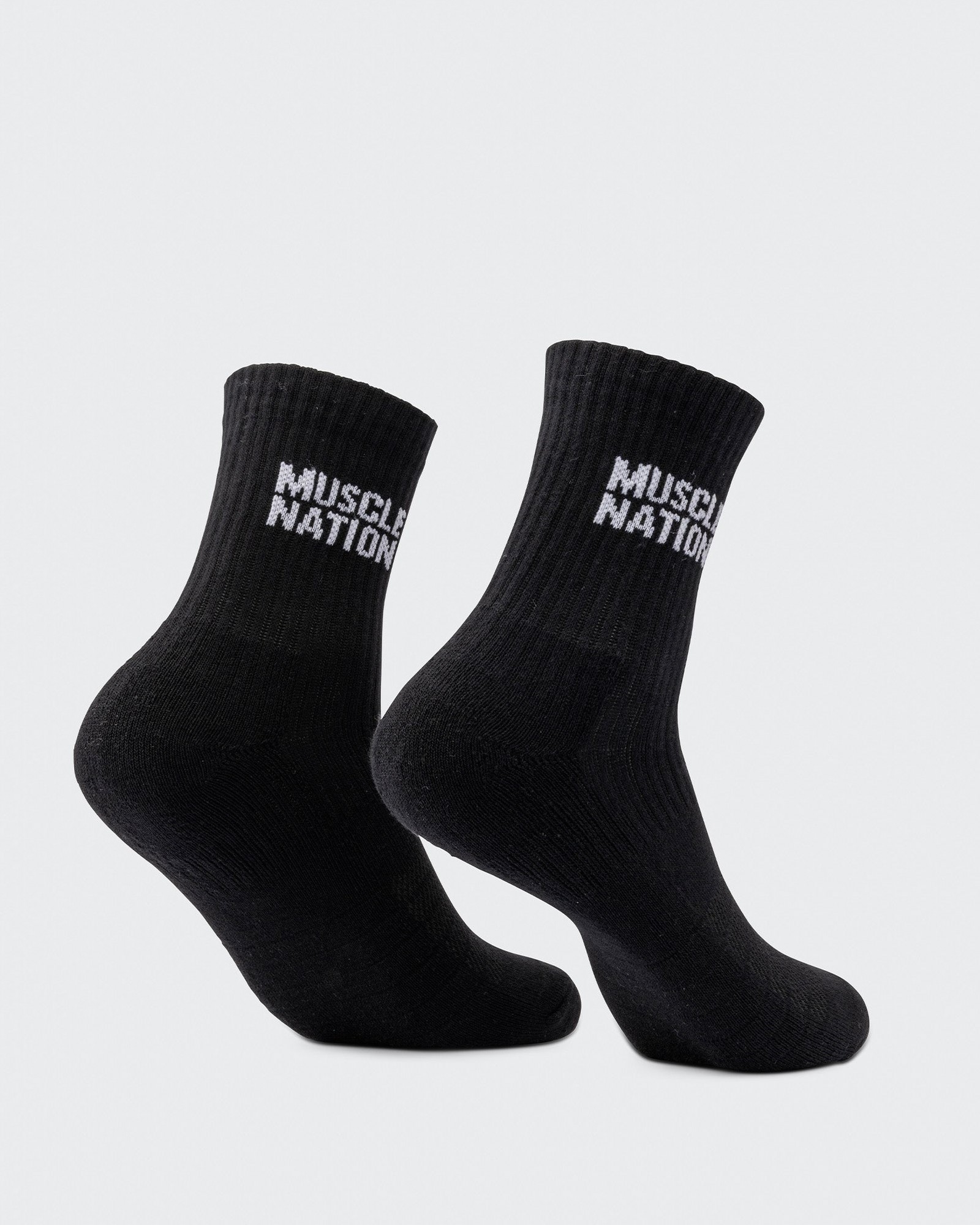 Womens Essential Crew Socks (2x Pack) - Black