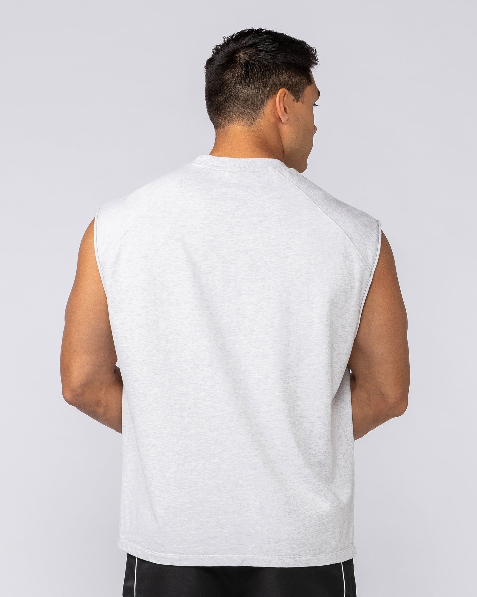 Essential Boxy Muscle Tank - Snow Grey Marl