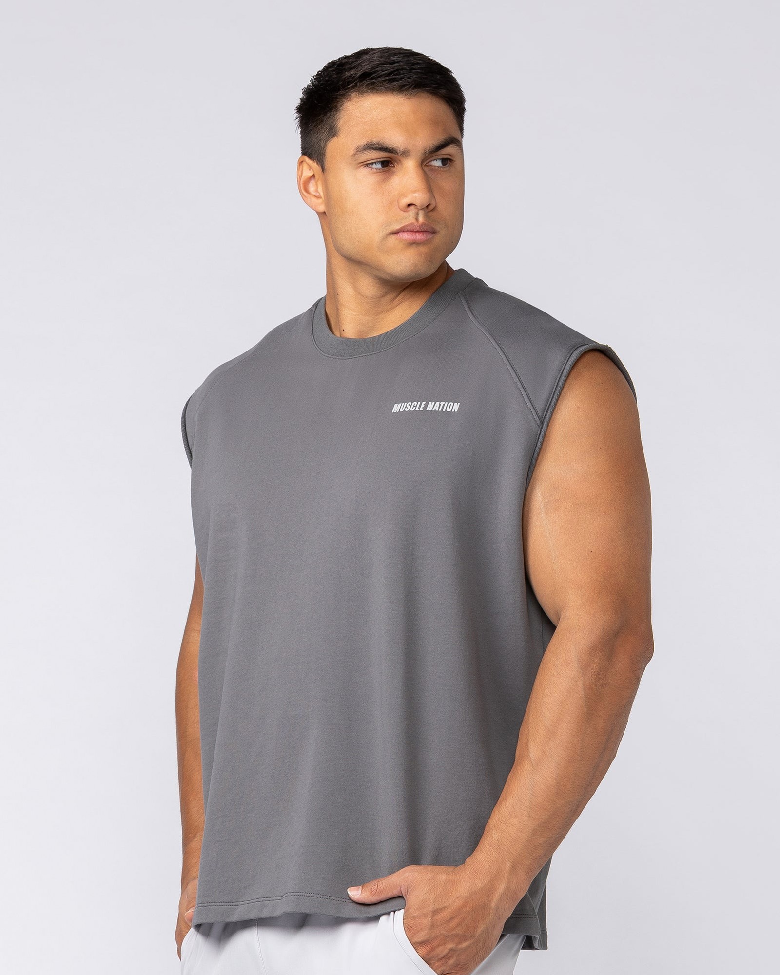 Essential Boxy Muscle Tank - Tornado