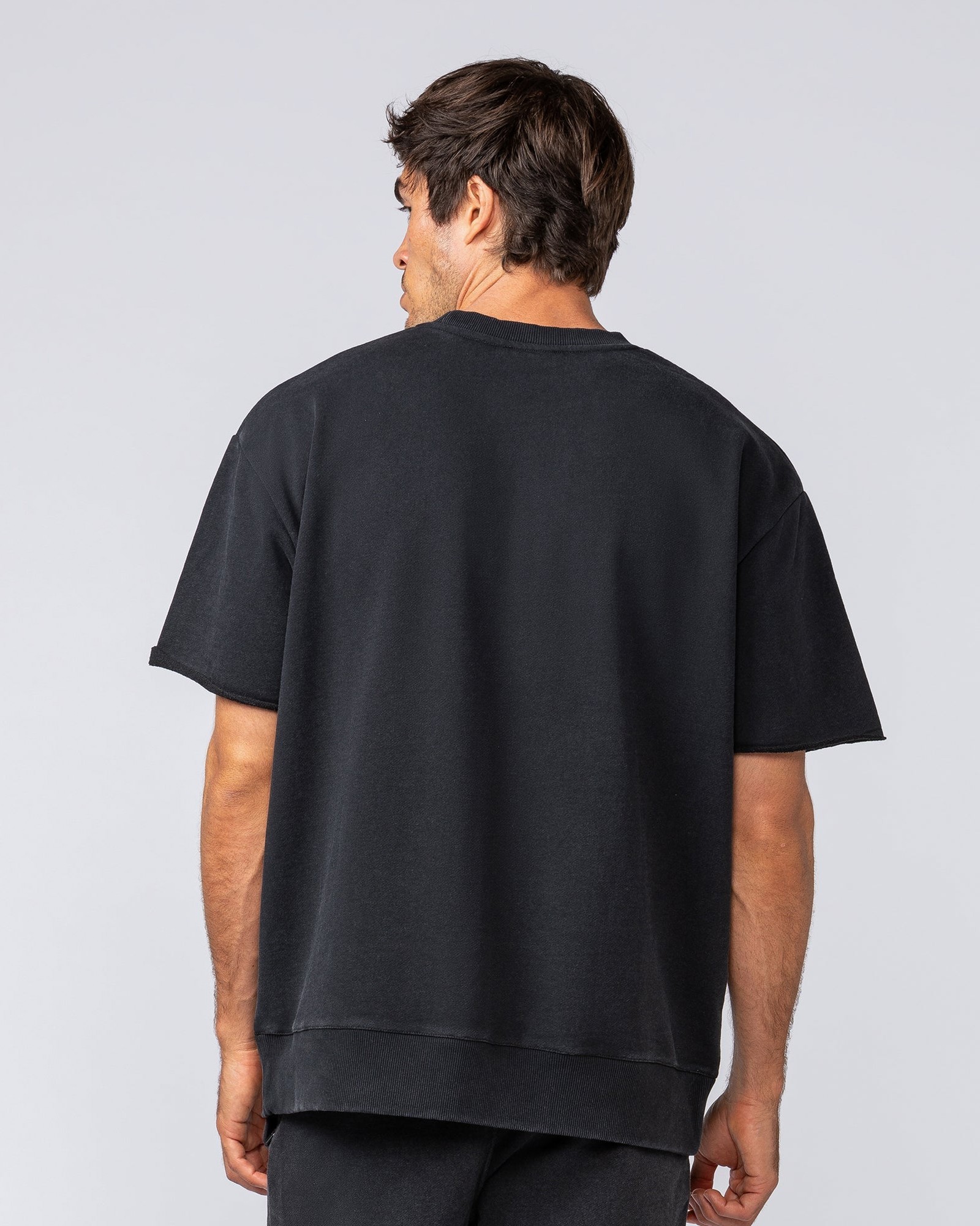 Heritage Loopback Oversized Tee - Washed Black
