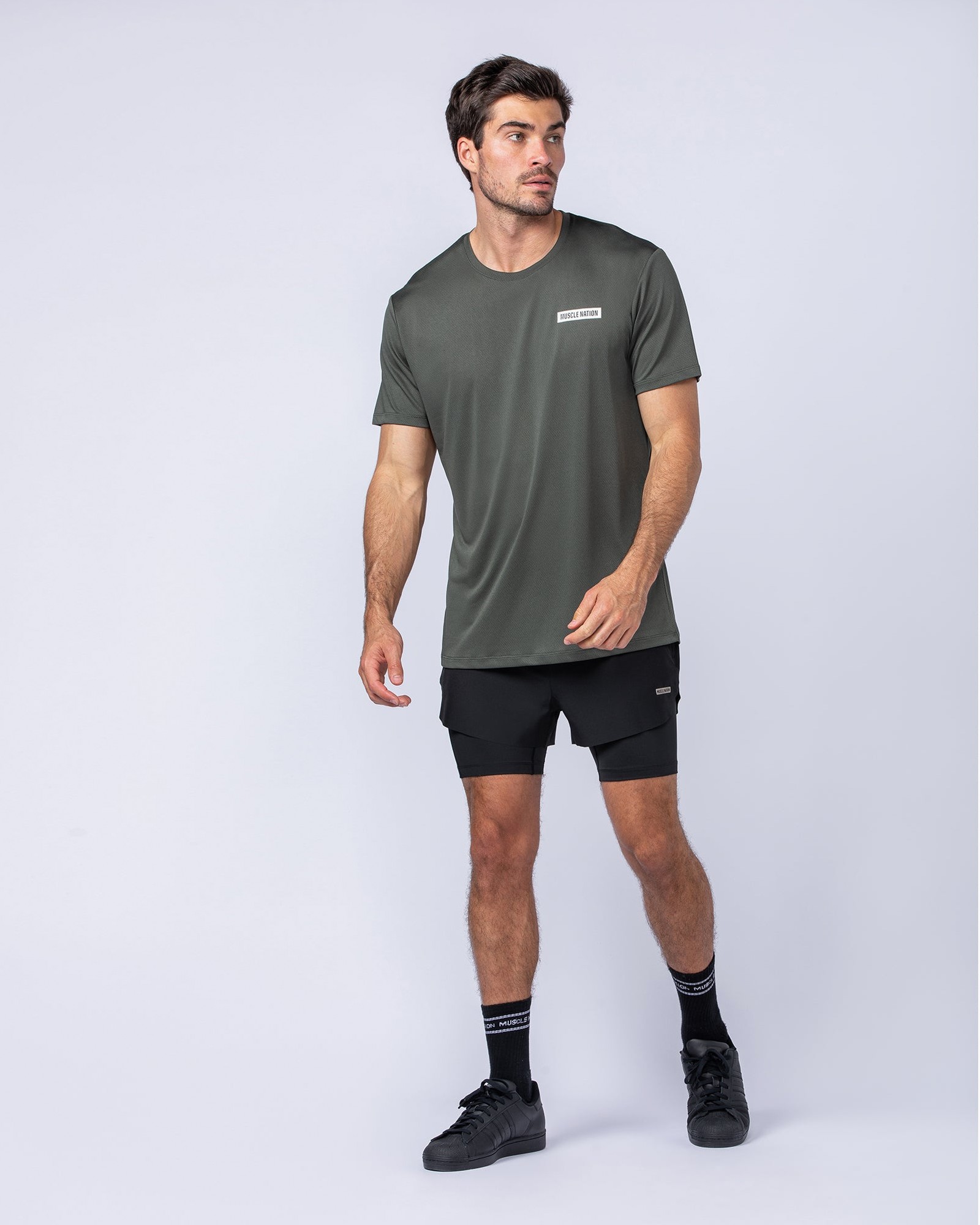 Relaxed Active Tee - Dark Khaki