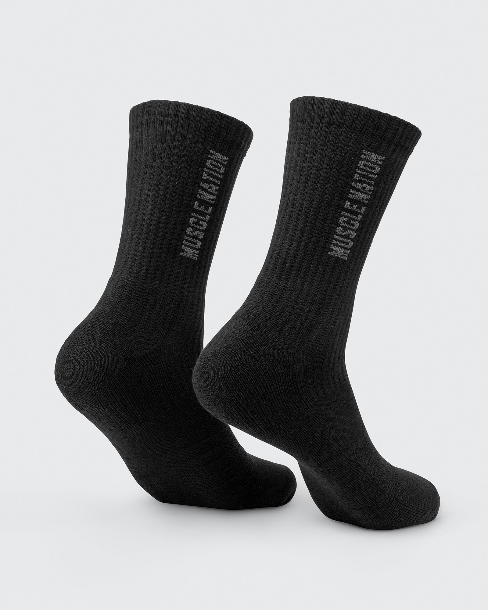 Mens Linear Crew Sock (2x Pack) - Black
