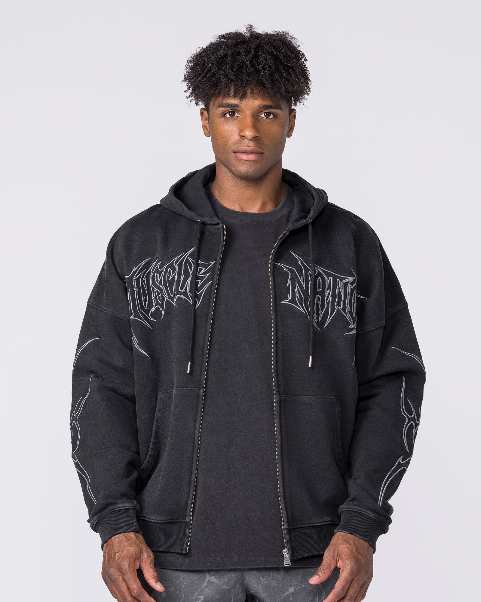 Breakout Vintage Zip Hoodie - Washed Black