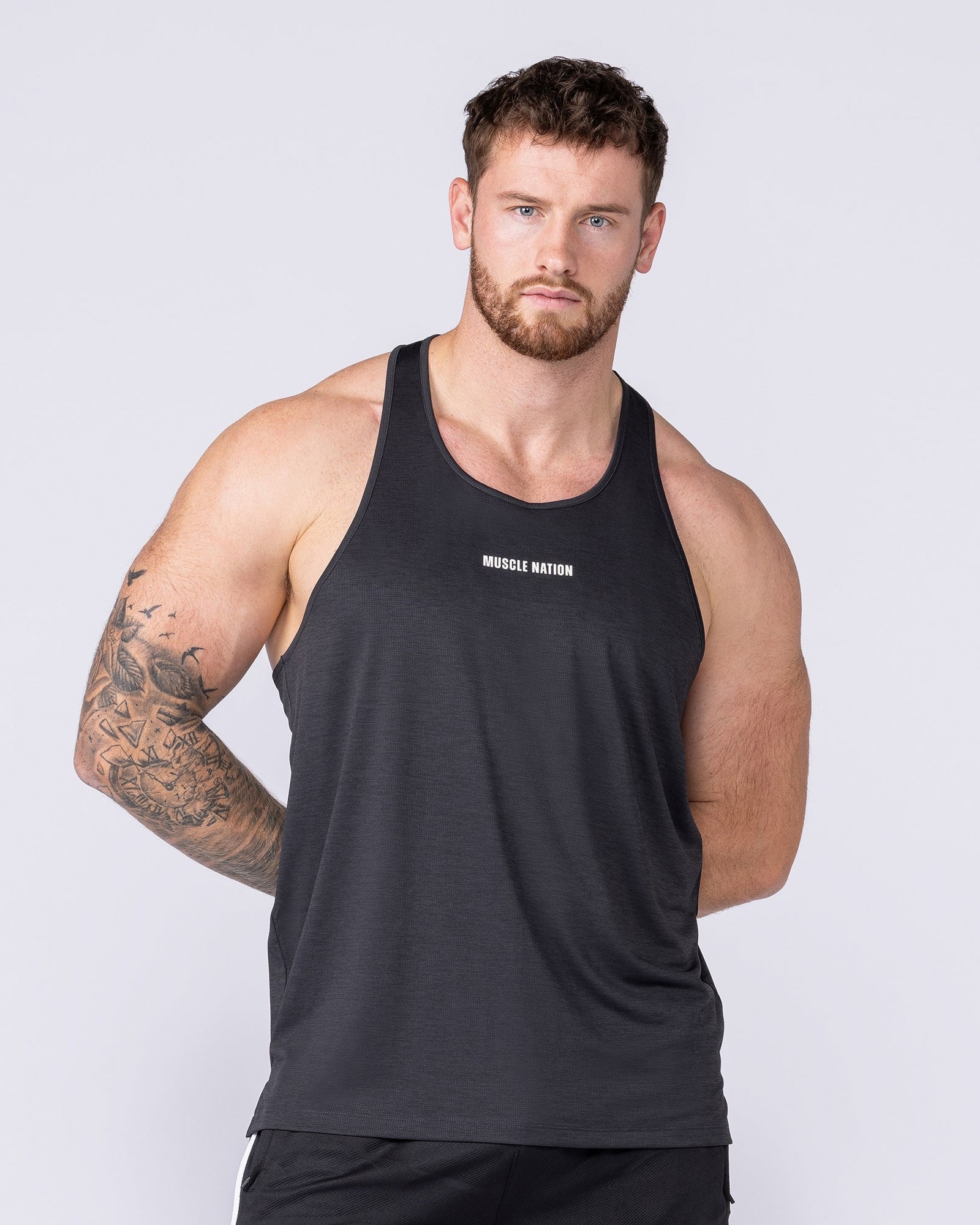 Aero Y Back Singlet - Black