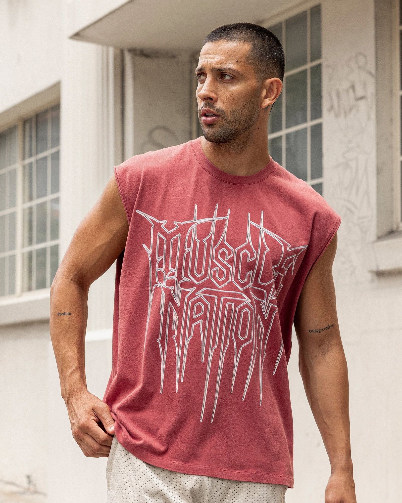 Metalcore Vintage Boxy Muscle Tank - Washed Rust
