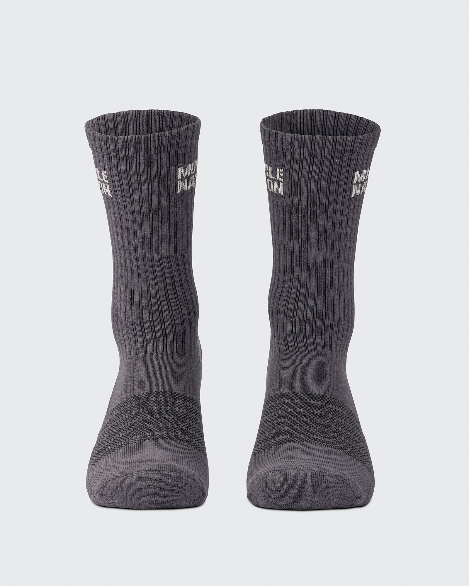 Mens Essential Crew Socks (2x Pack) - Charcoal / Dew