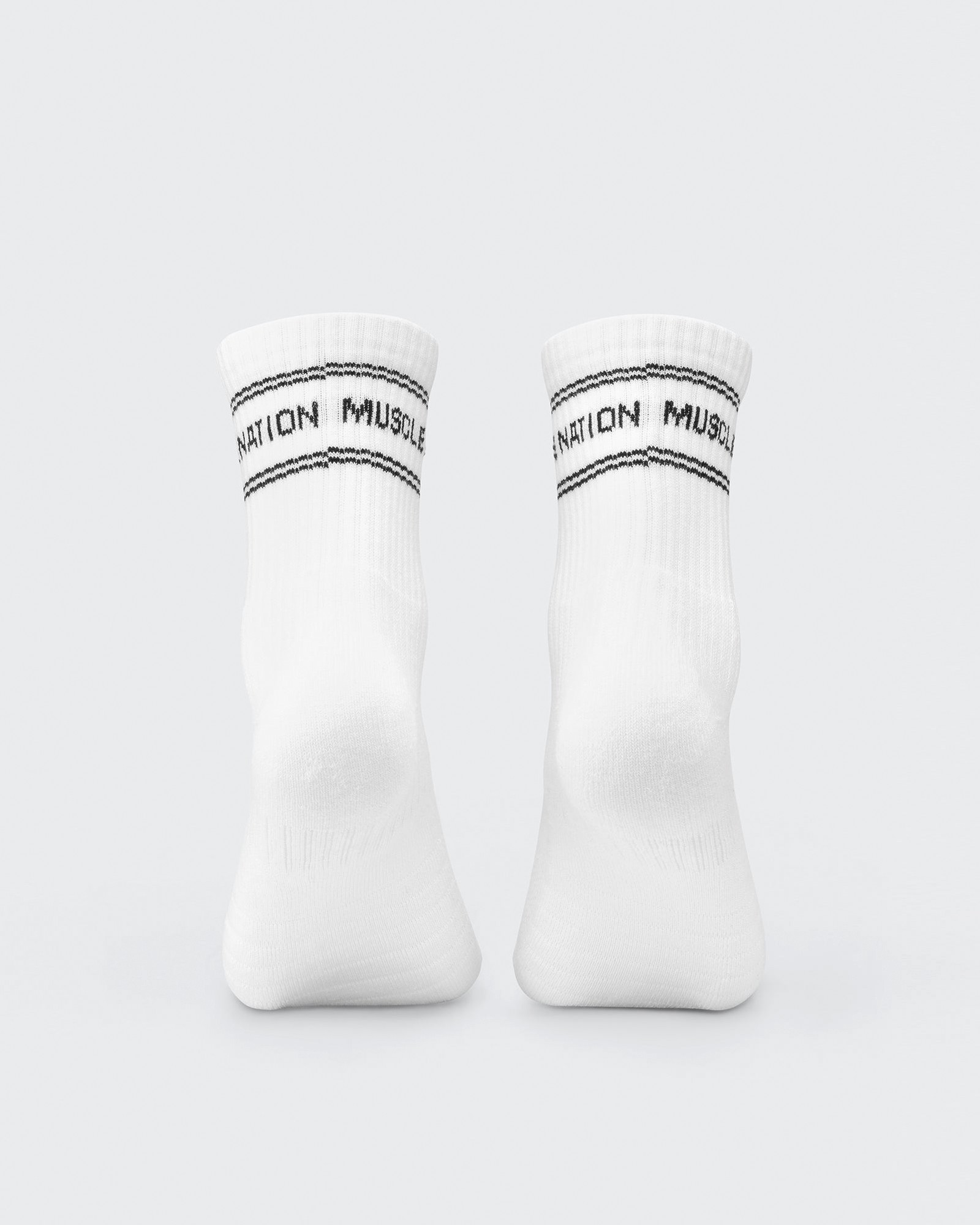 Womens Stripe Crew Sock (2x Pack) - White