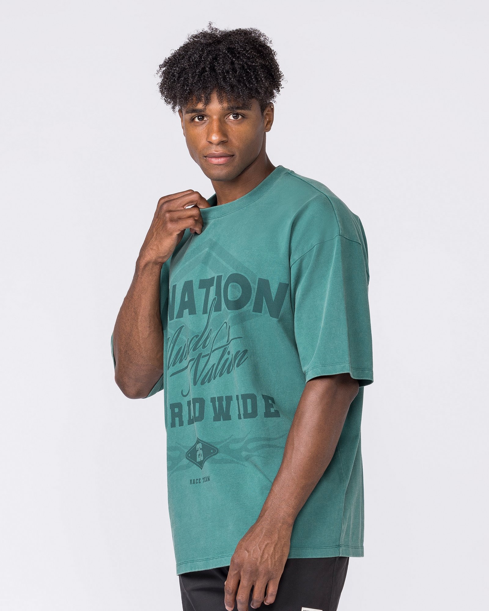 Racing Oversized Vintage Tee - Washed Leaf