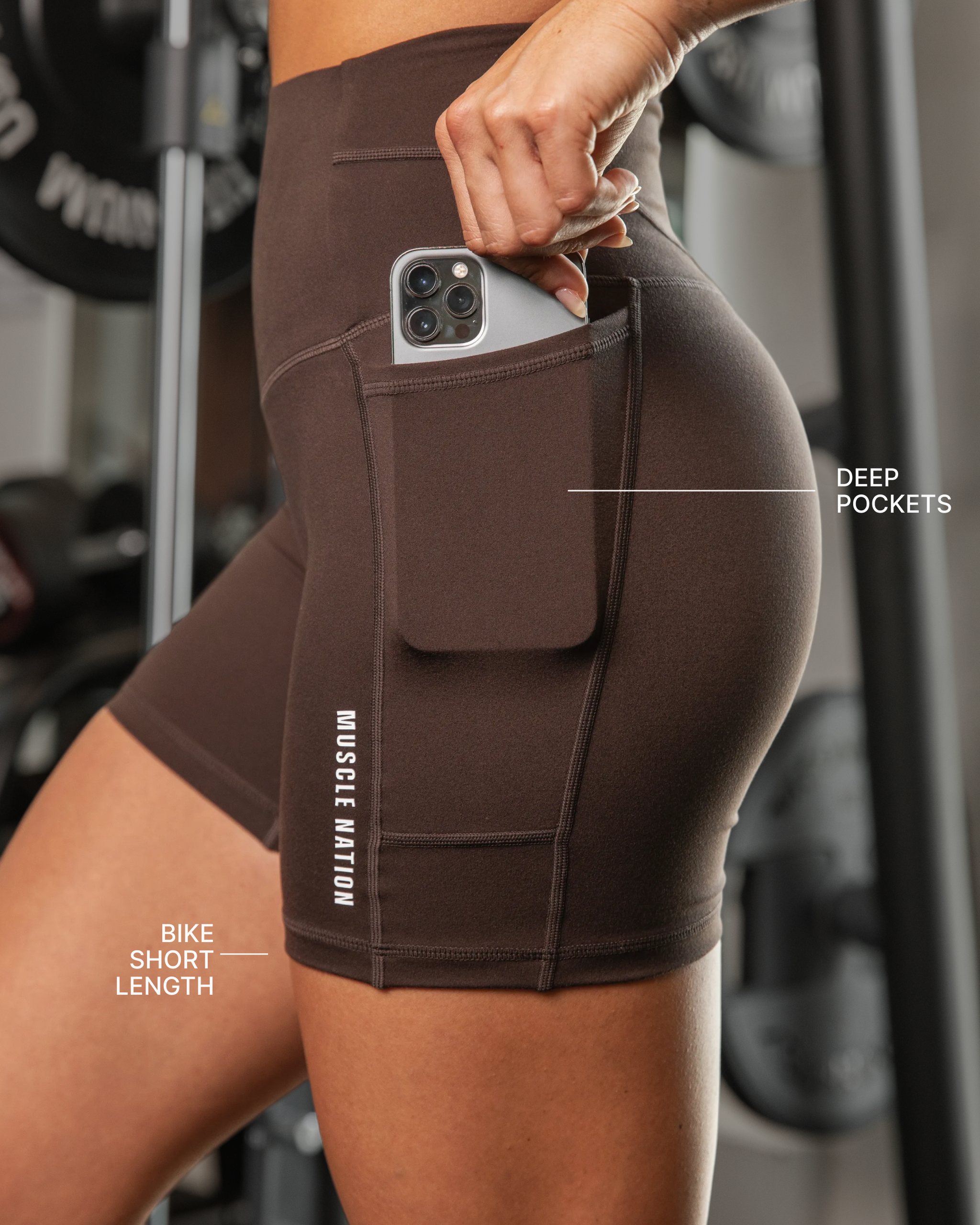 Unrivalled Everyday Pocket Bike Shorts - Cocoa