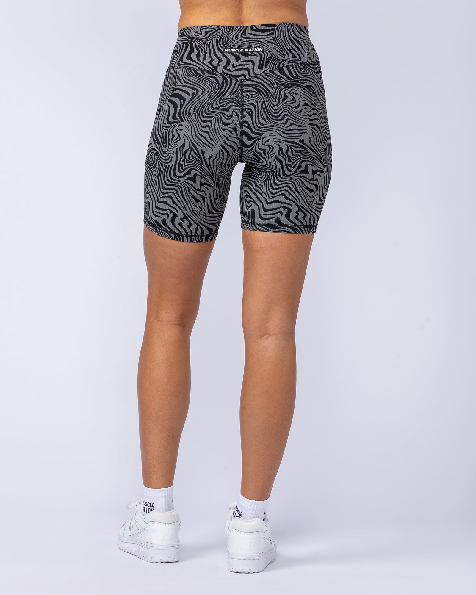Zero Rise Rib Bike Shorts - Black Zebra