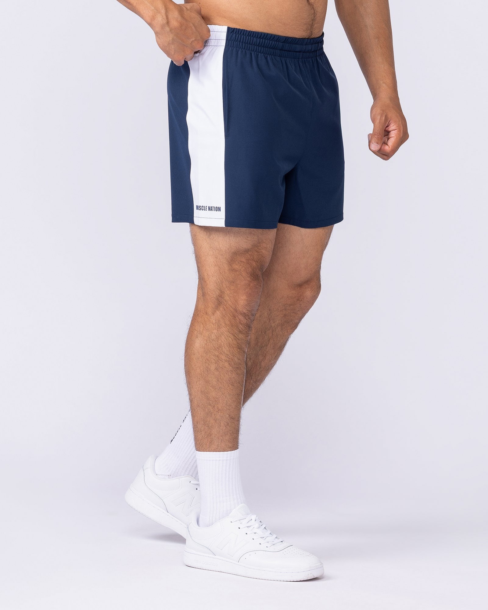 Panelled Function 4" Shorts - Navy