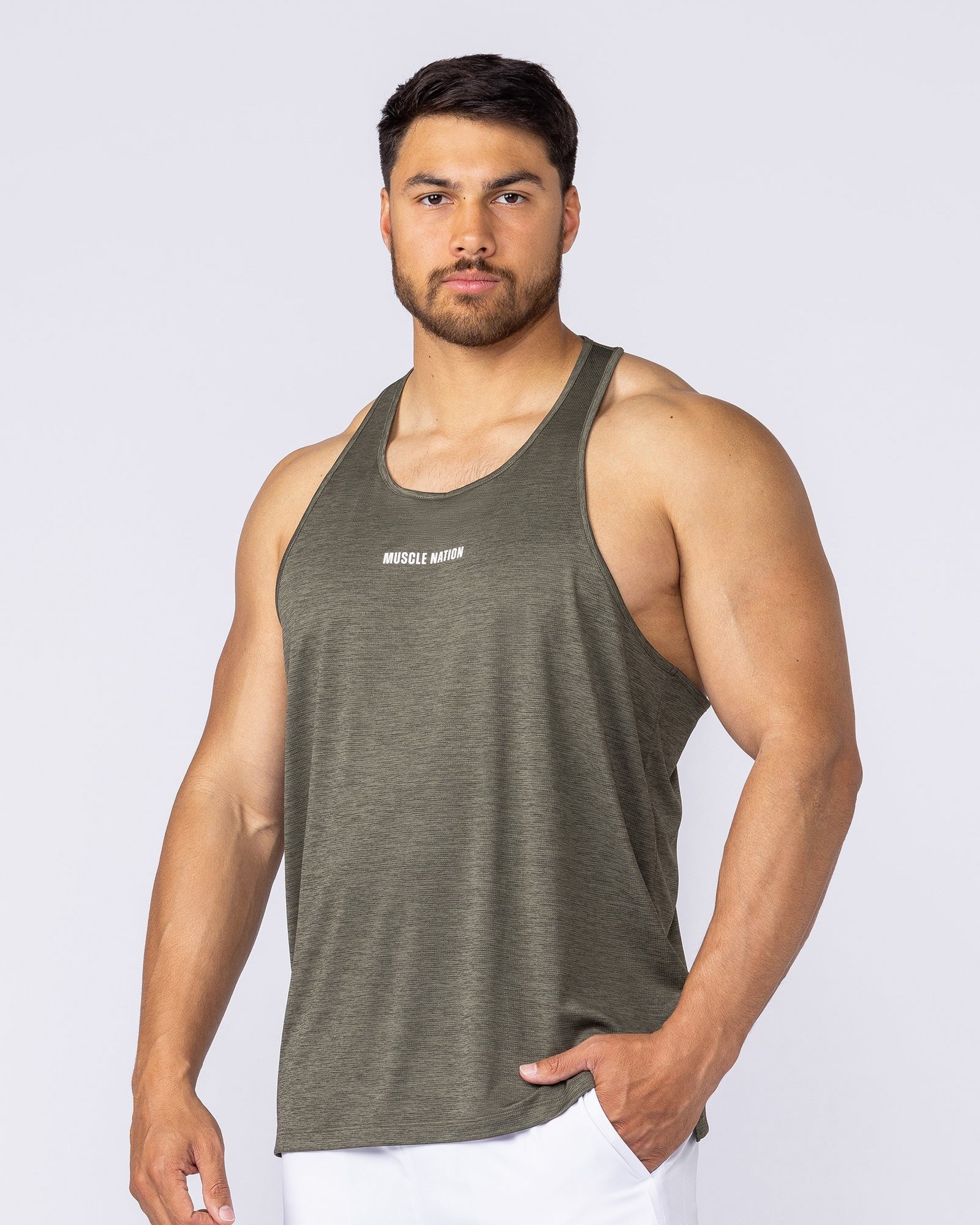 Aero Y Back Singlet - Khaki