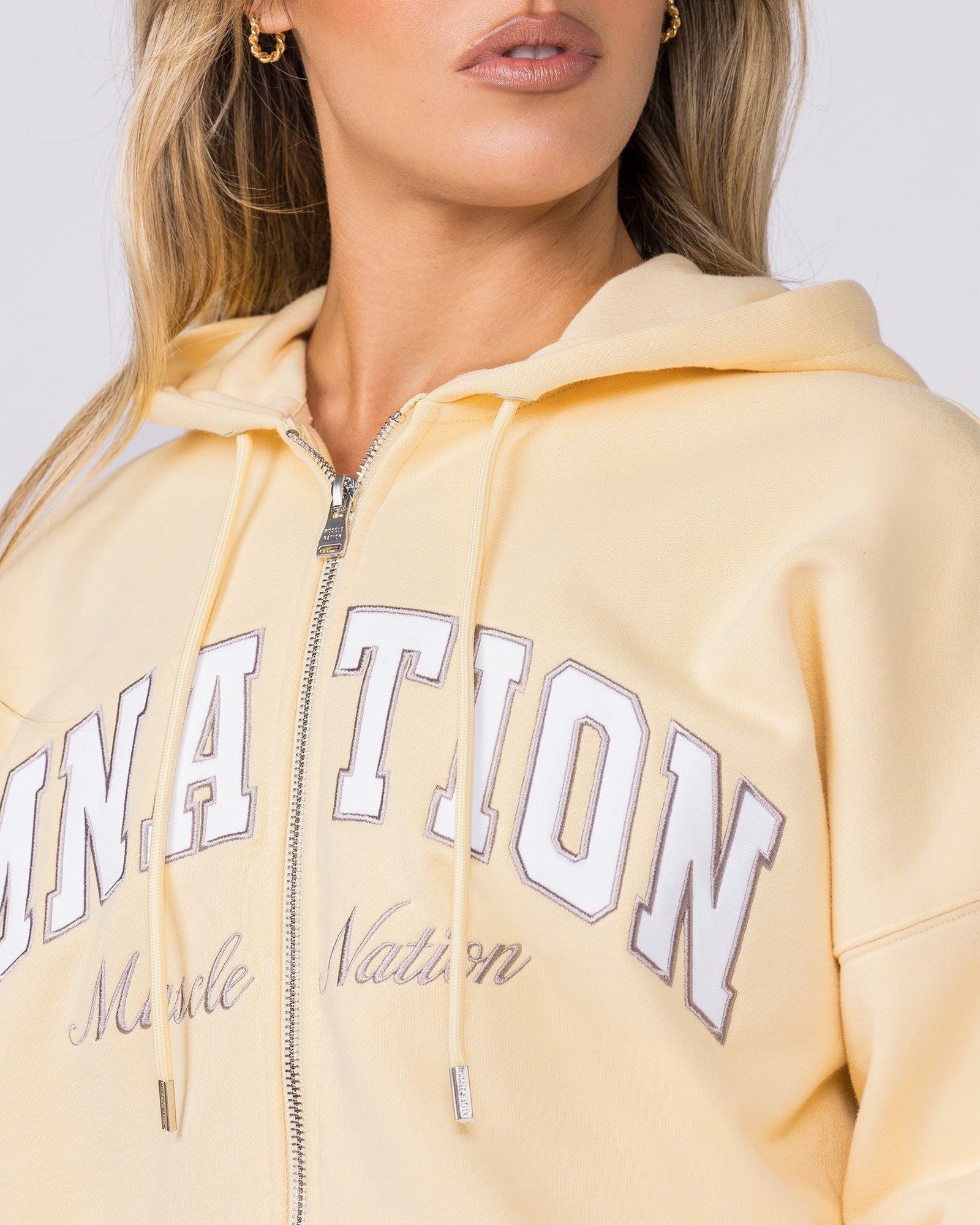 Routine Zip Through Hoodie - Panna Cotta