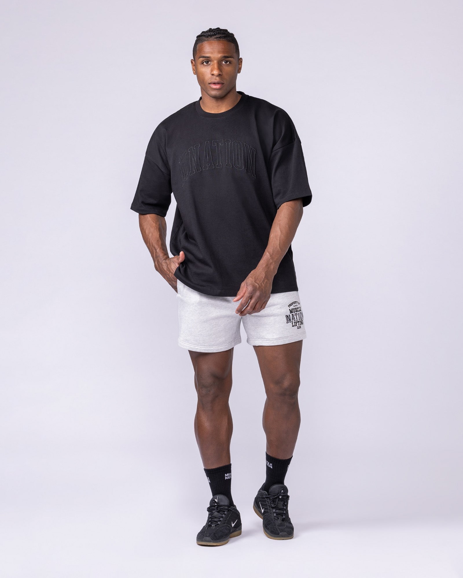Varsity Oversized Boxy Tee - Black