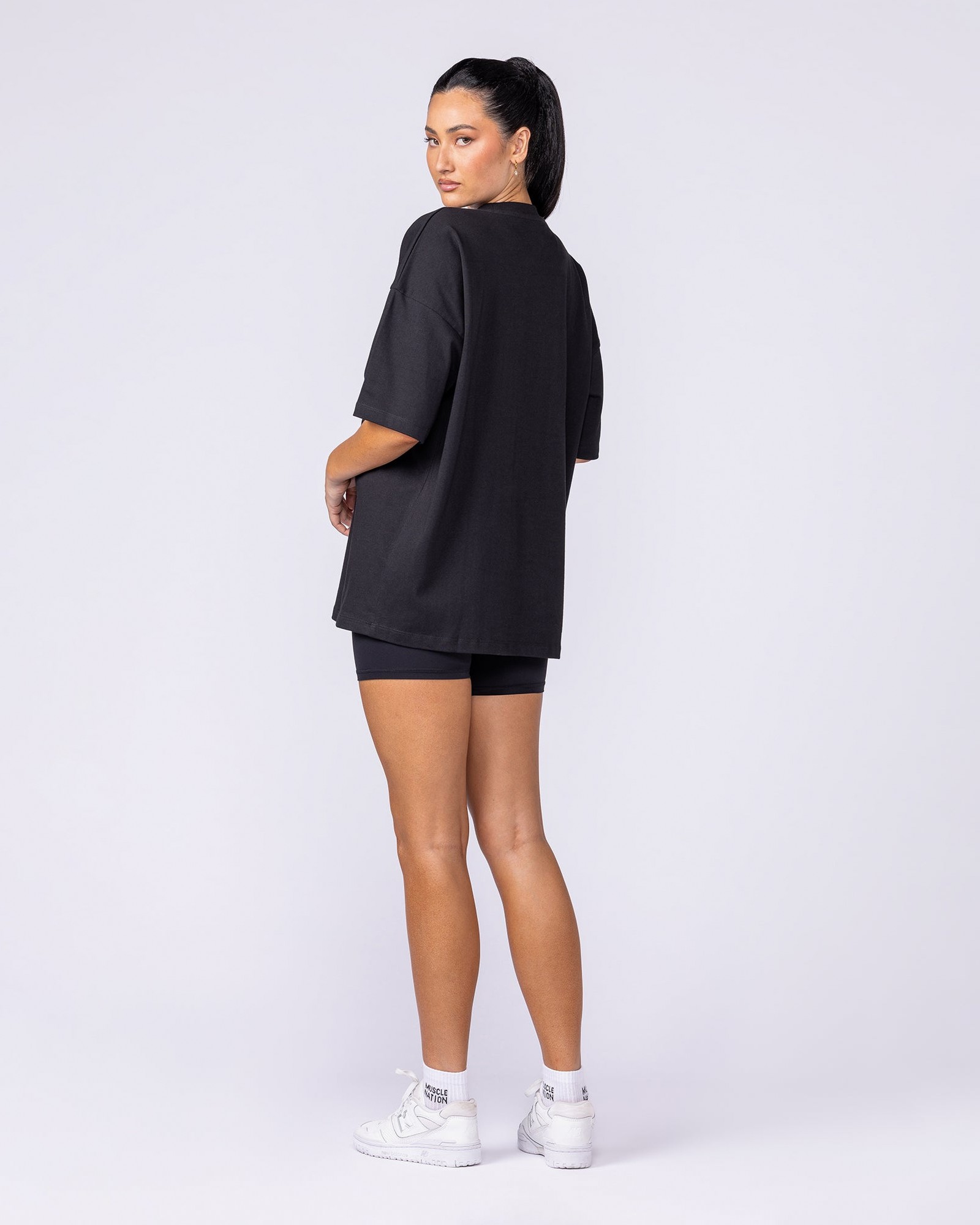 Varsity Oversized Boxy Tee - Black