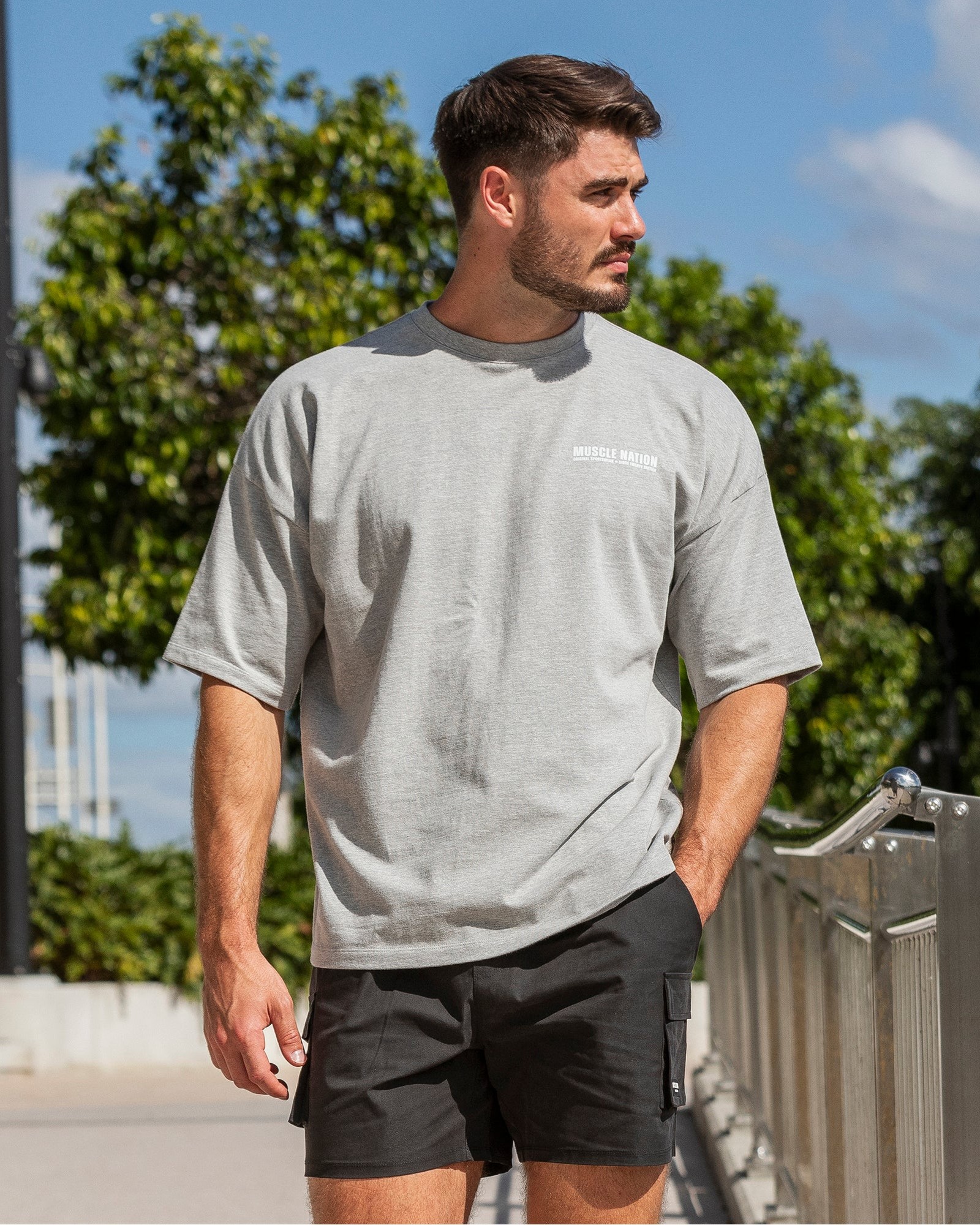 Original Oversized Boxy Tee - Grey Marl