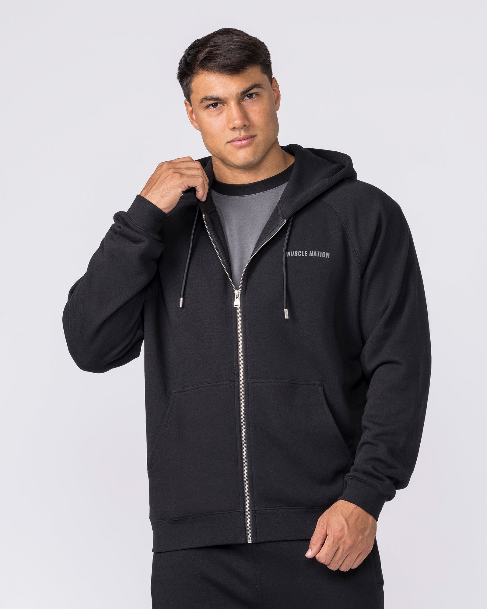 Essential Zip Hoodie - Black