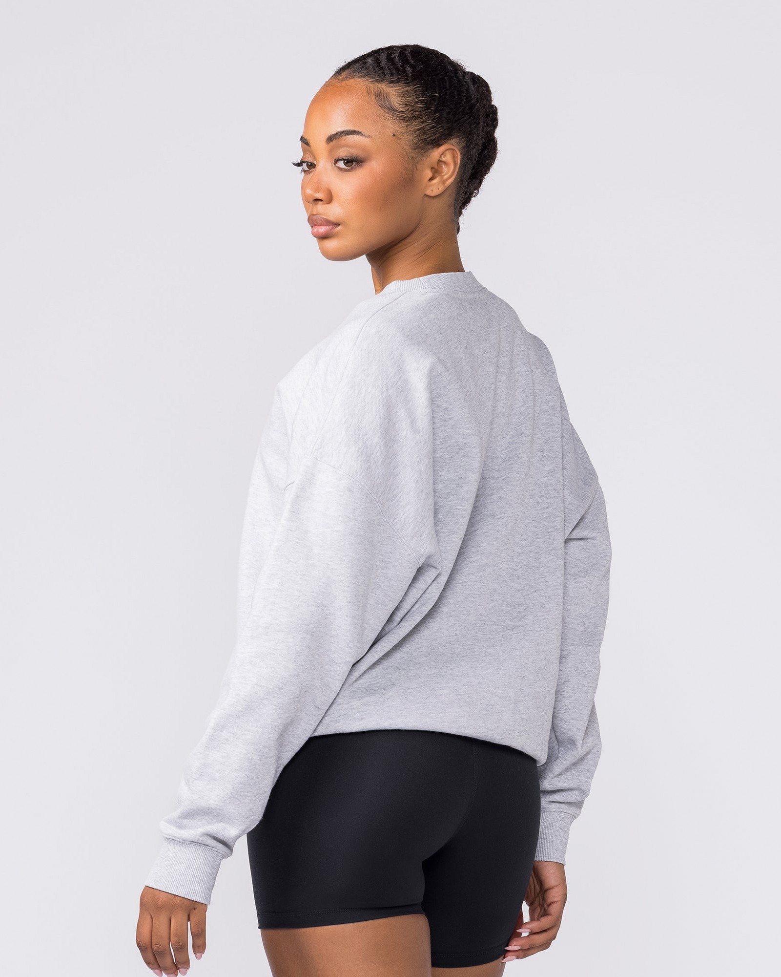 Collective Boxy Pullover - Light Grey Marl
