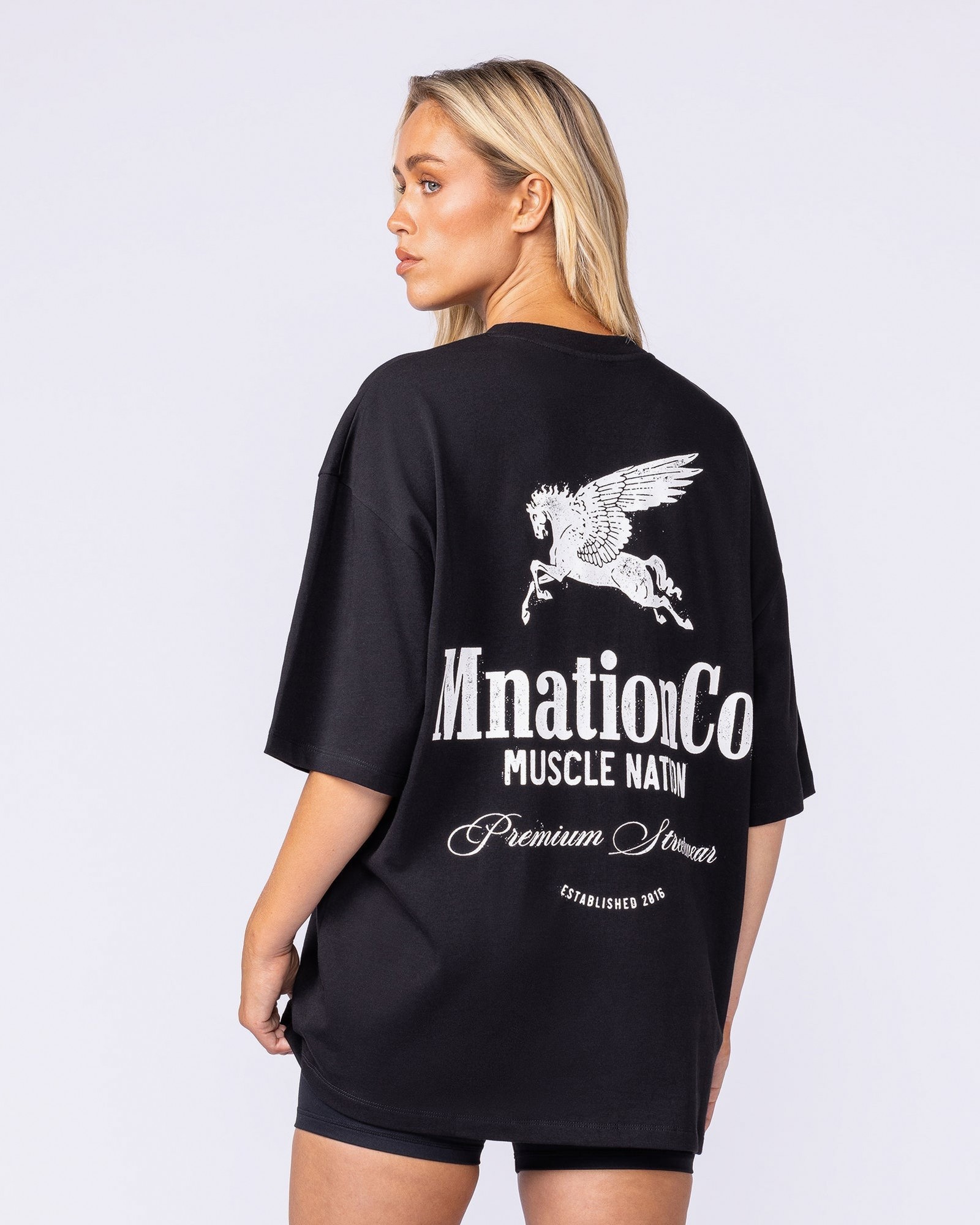 Pegasus Oversized Tee - Black