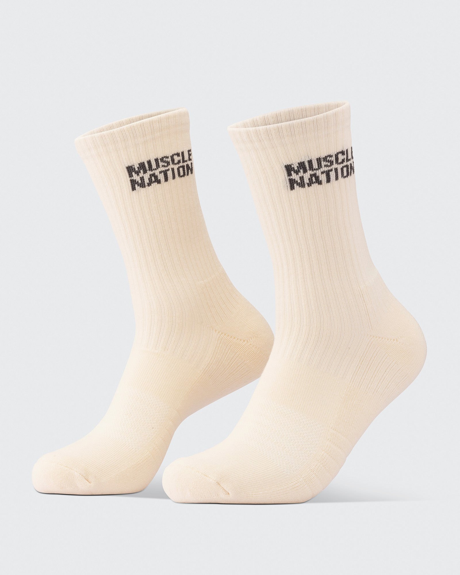 Mens Essential Crew Socks (2x Pack) - Taupe / Dew