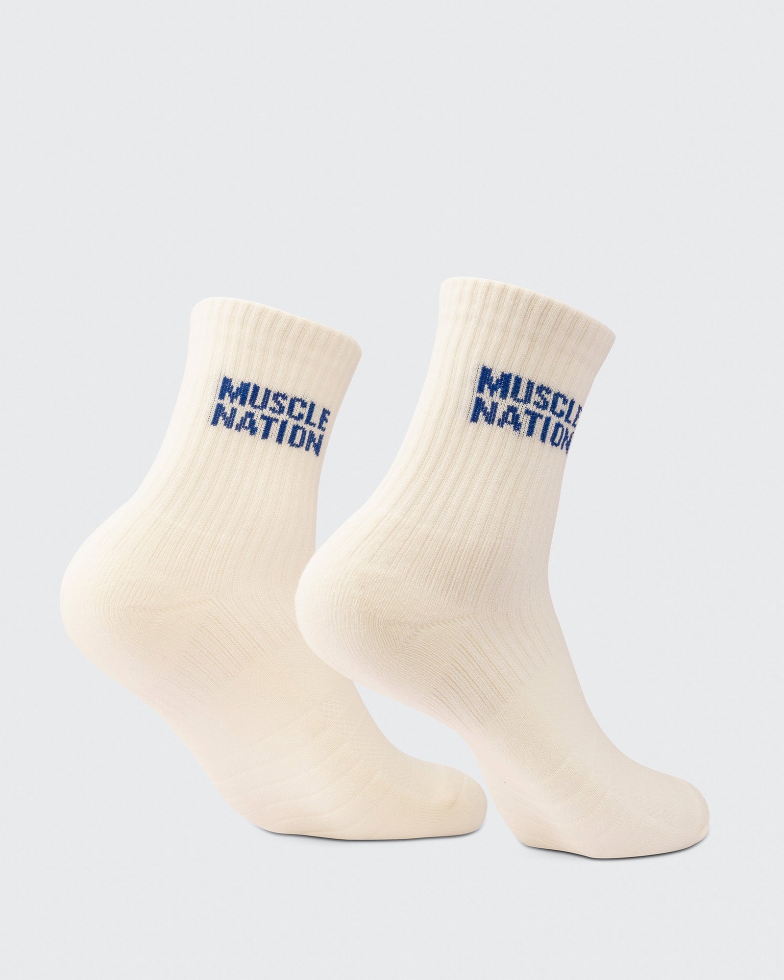 Womens Essential Crew Socks (3x Pack) - Navy / Hawaiian Blue / Off White