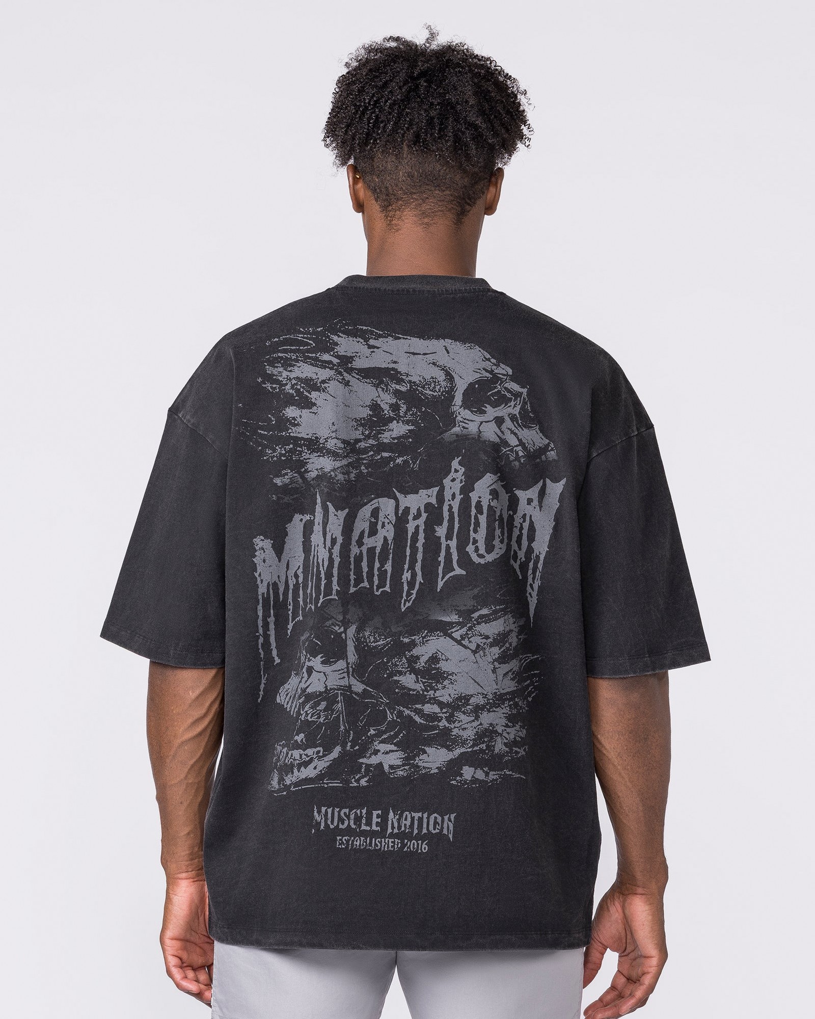Ruins Oversized Vintage Tee - Washed Black