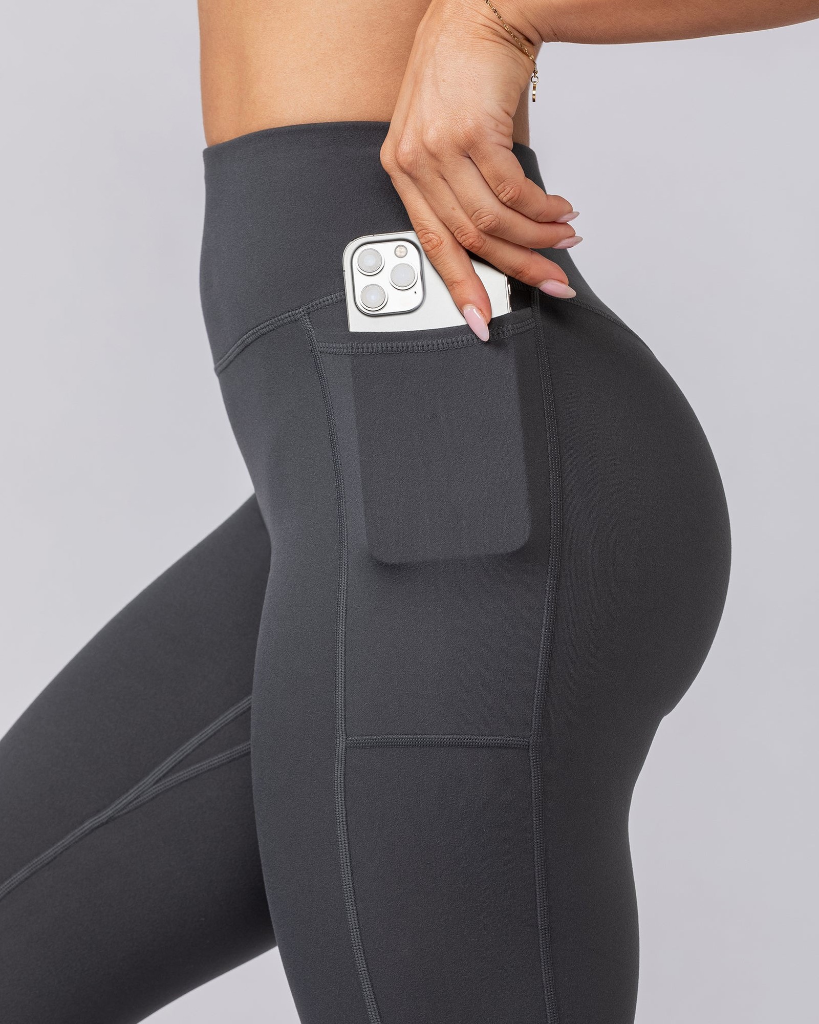 Everyday Pocket Ankle Length Leggings - Granite