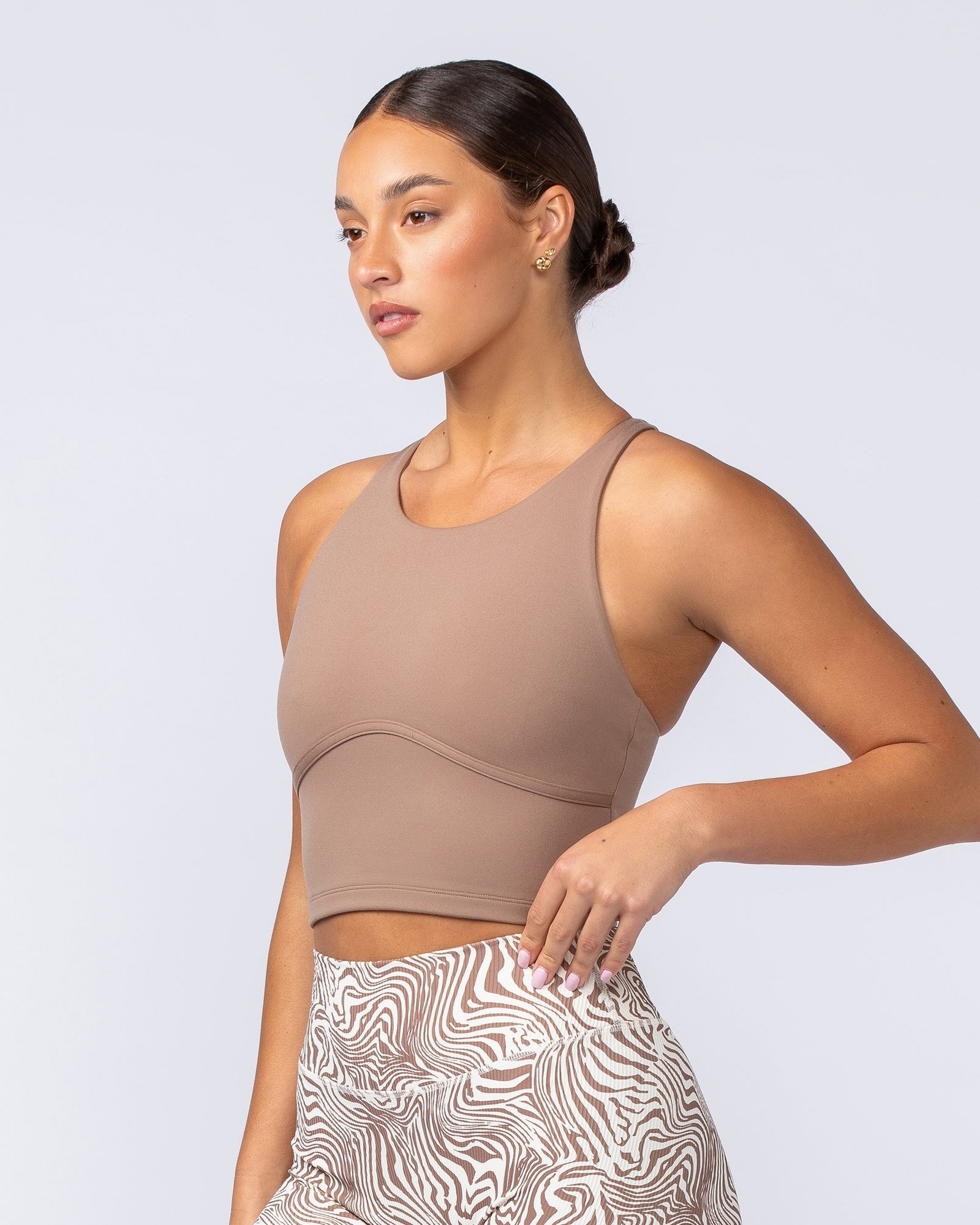 Limitless Cropped Active Tank - Cinnamon