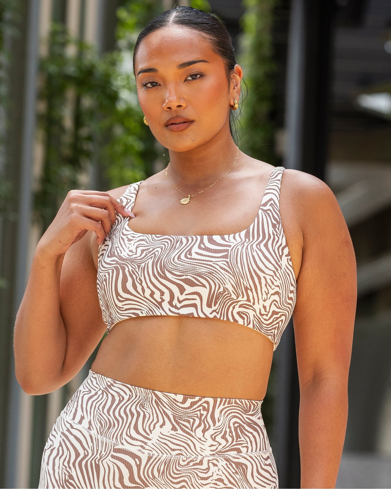 Fundamental Zebra Rib Bra - Cinnamon Zebra
