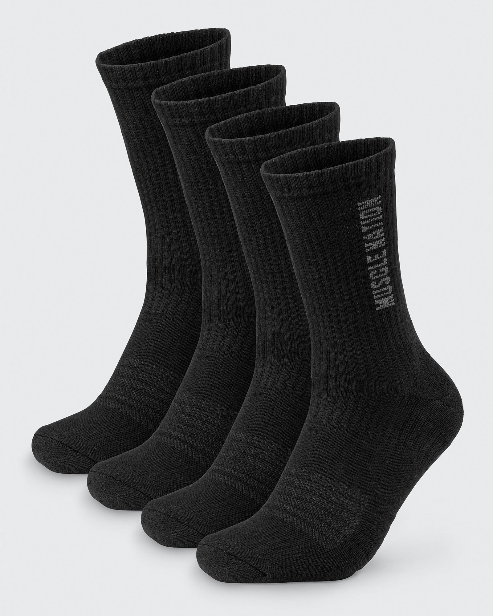 Mens Linear Crew Sock (2x Pack) - Black