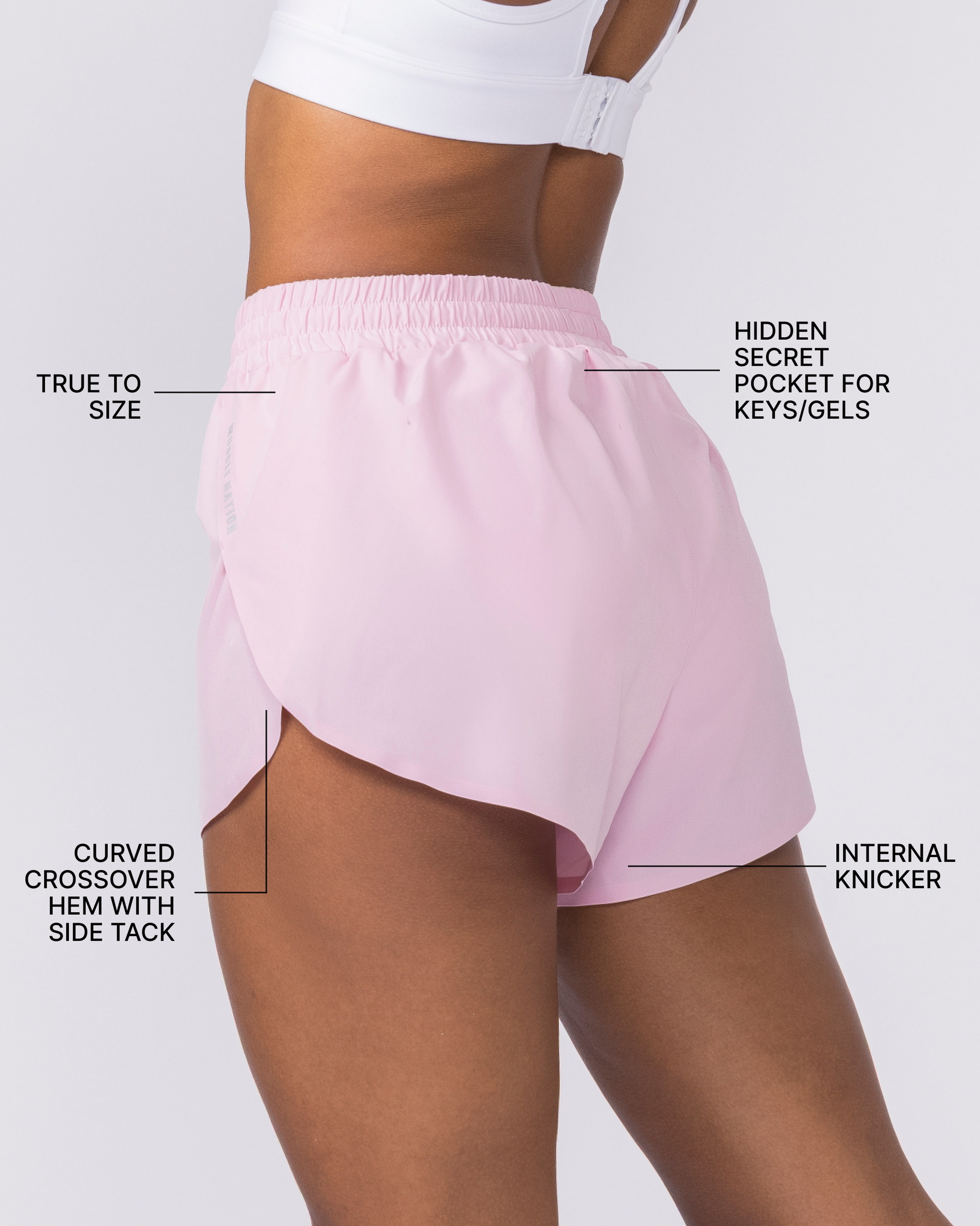 Pace 3" High-Waisted Run Shorts - Blossom