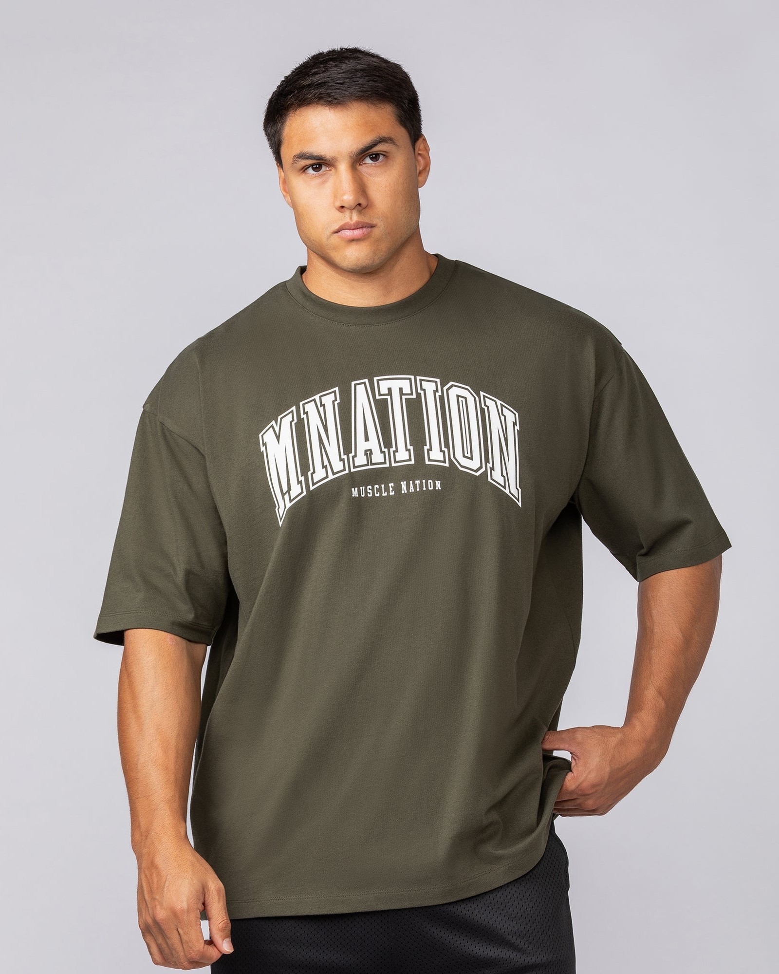 Varsity Training Oversized Tee - Dark Khaki
