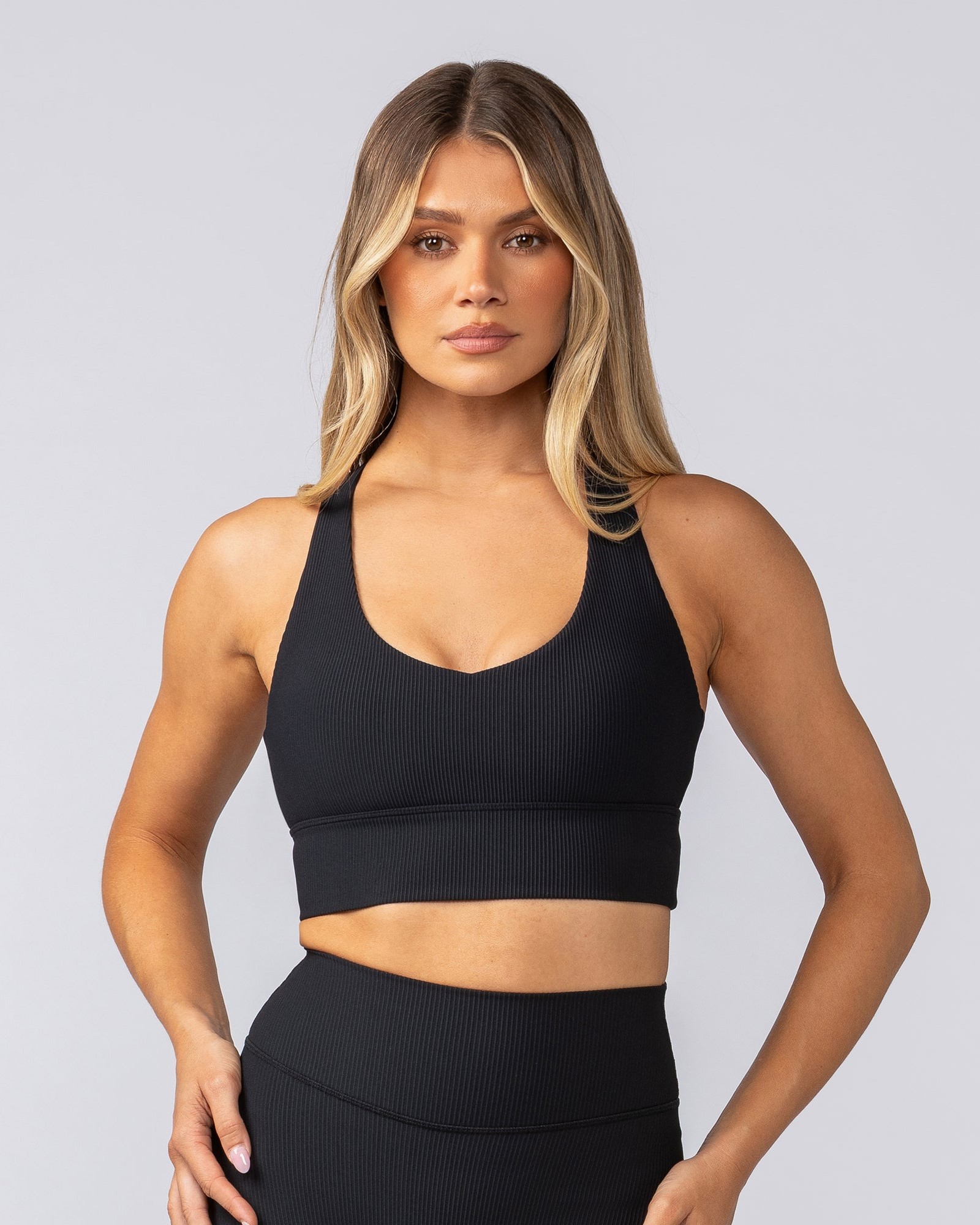 Lover Longline Rib Bra - Black