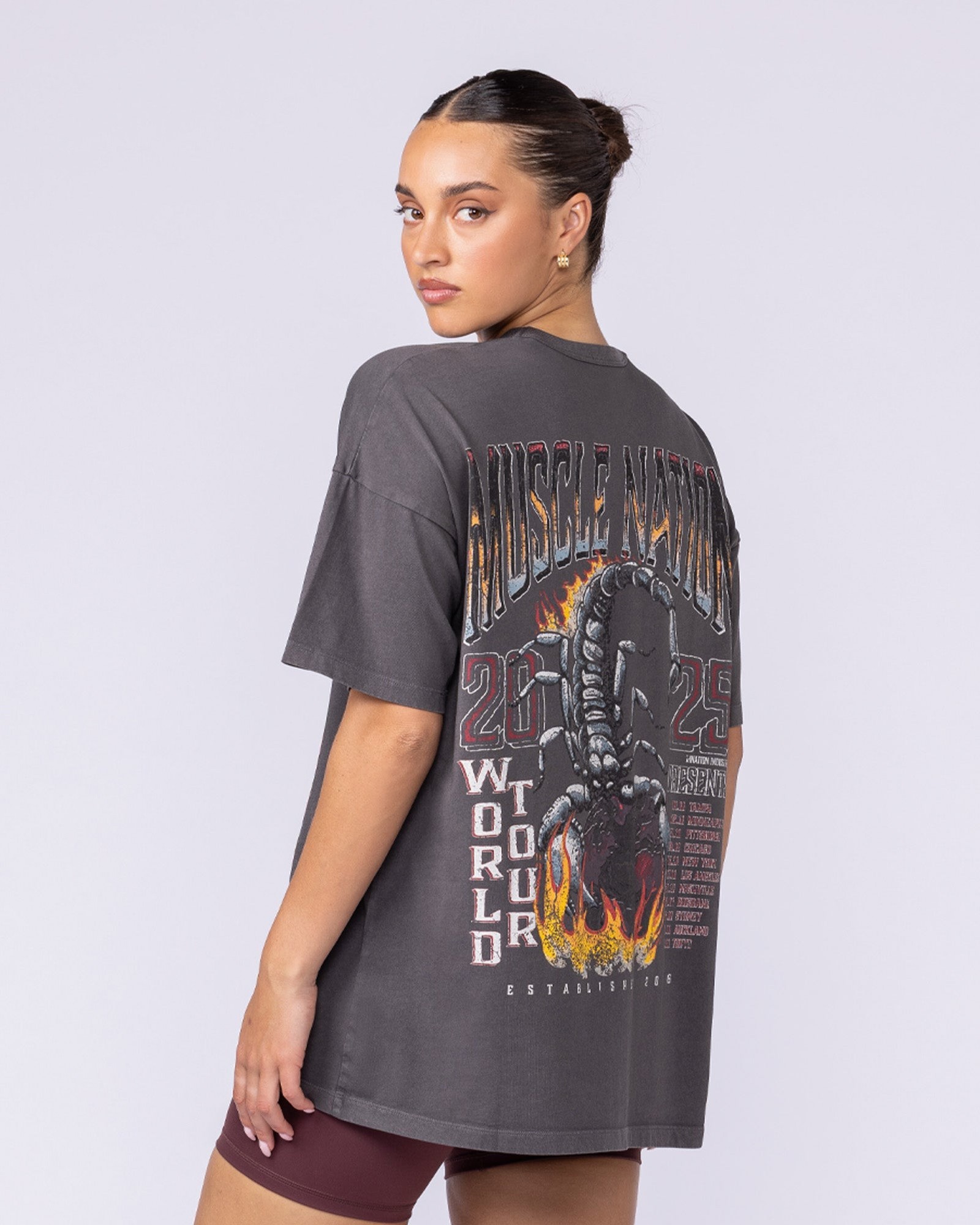 World Tour Oversized Vintage Tee - Washed Tornado
