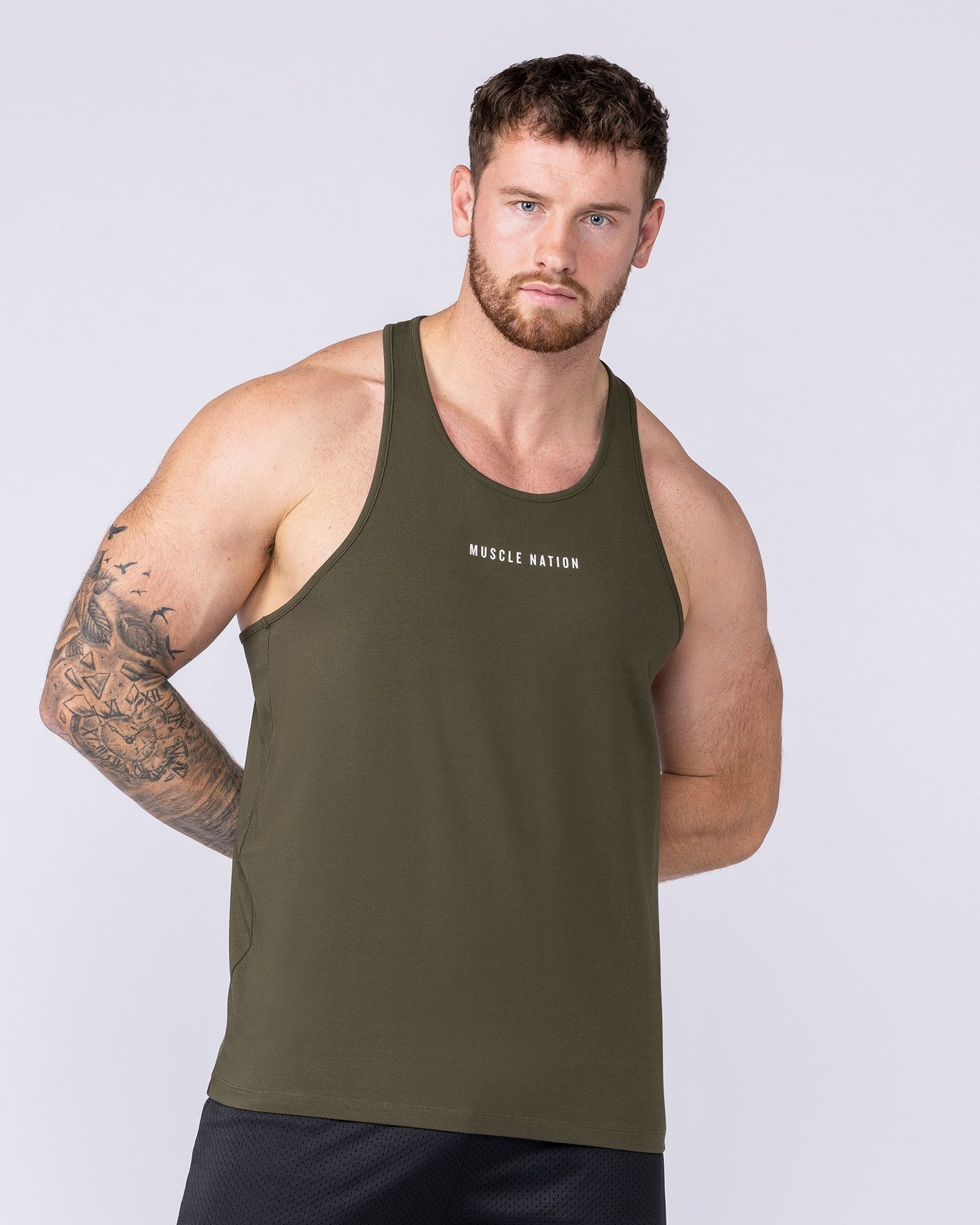 Infinite Y Back Singlet - Dark Khaki