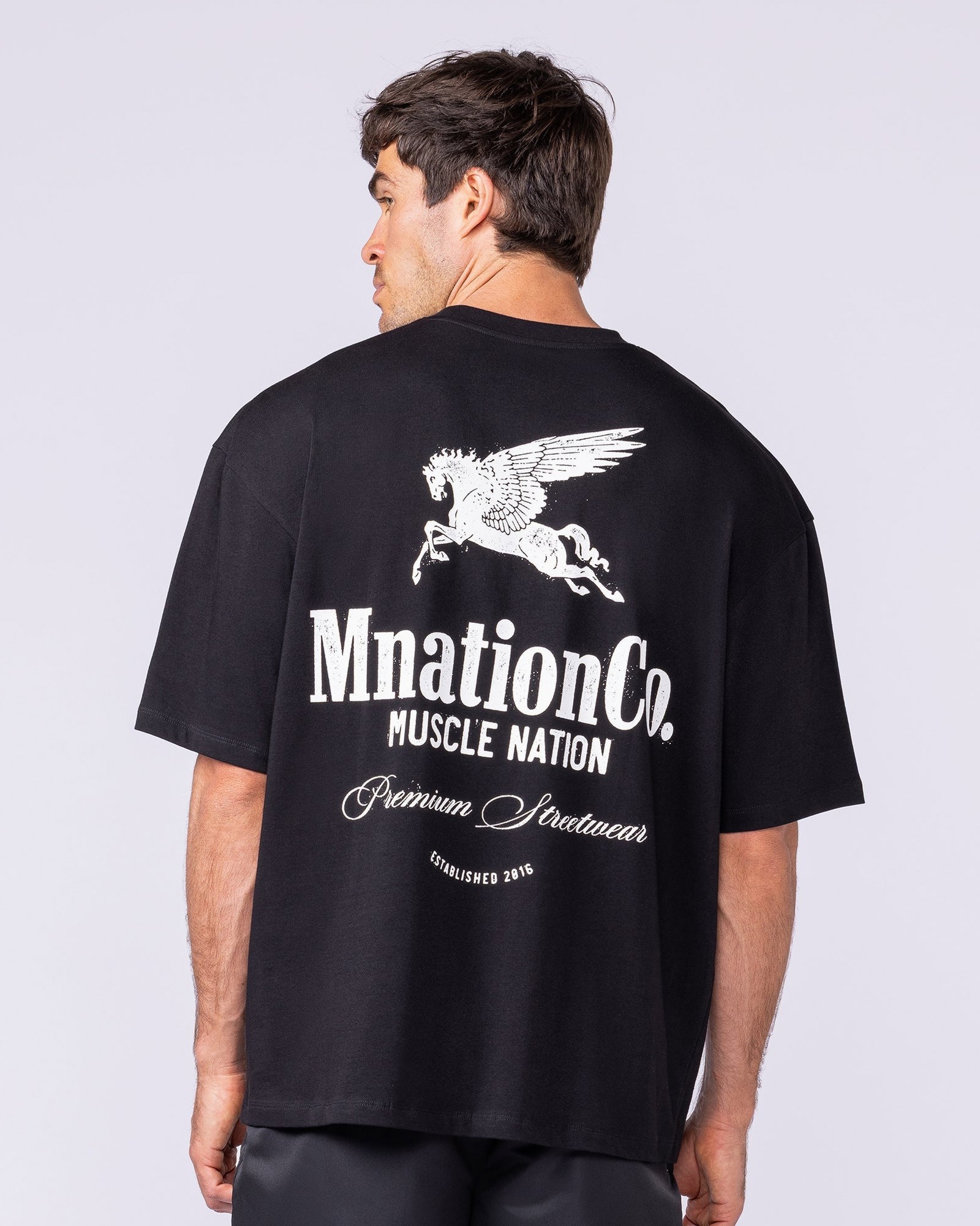 Pegasus Oversized Tee - Black