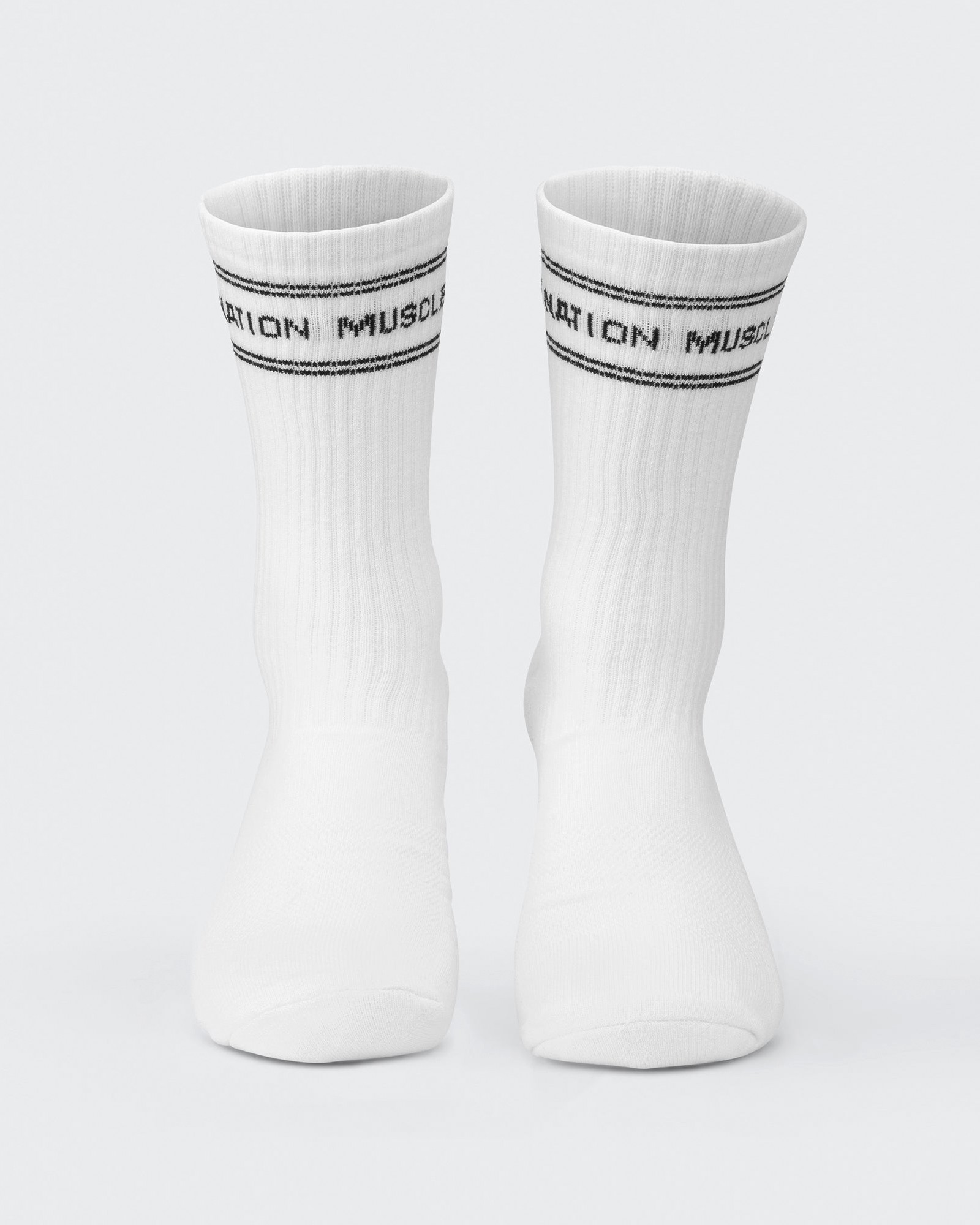 Mens Stripe Crew Sock (2x Pack) - White