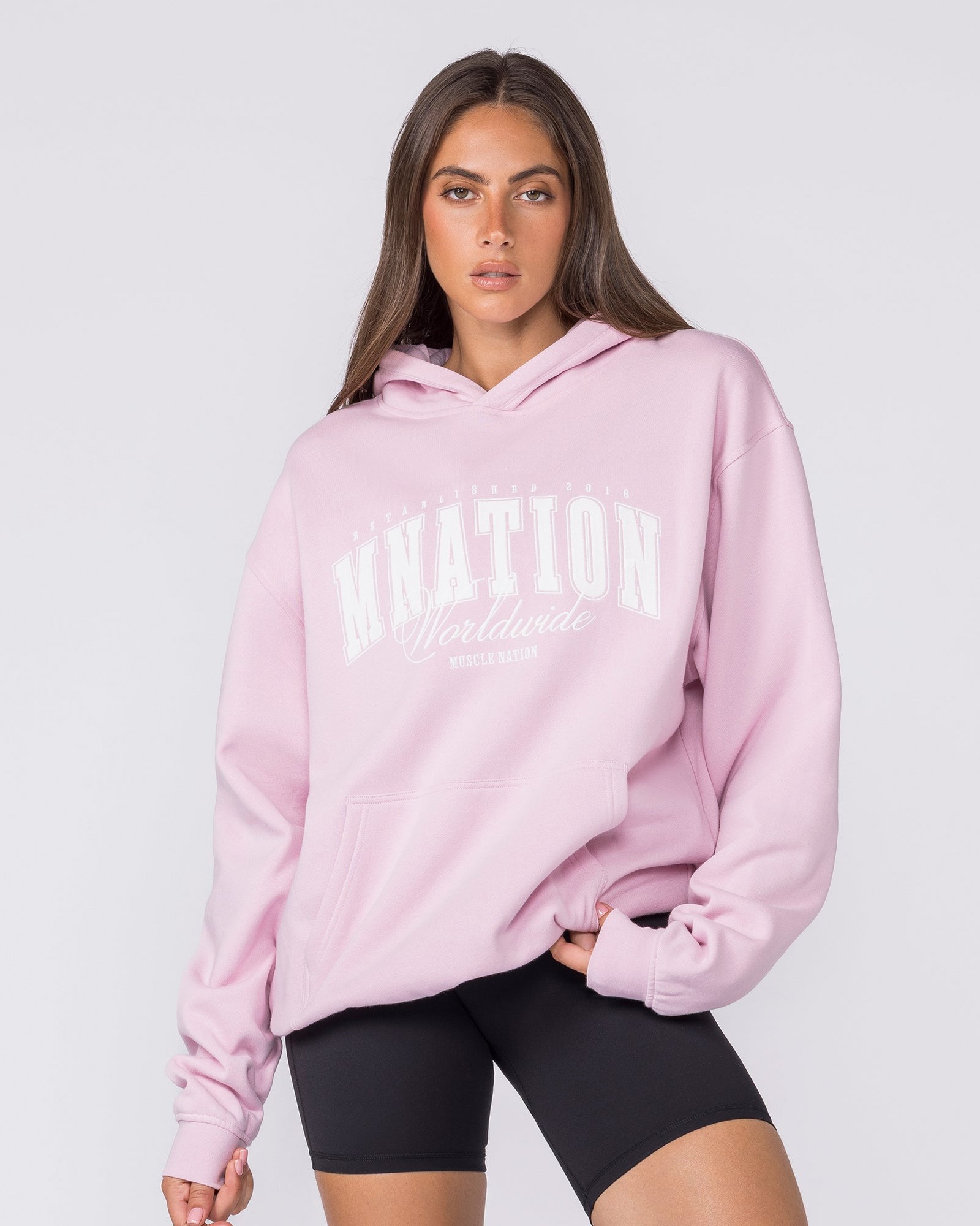 Worldclass Oversized Hoodie - Washed Powder Pink