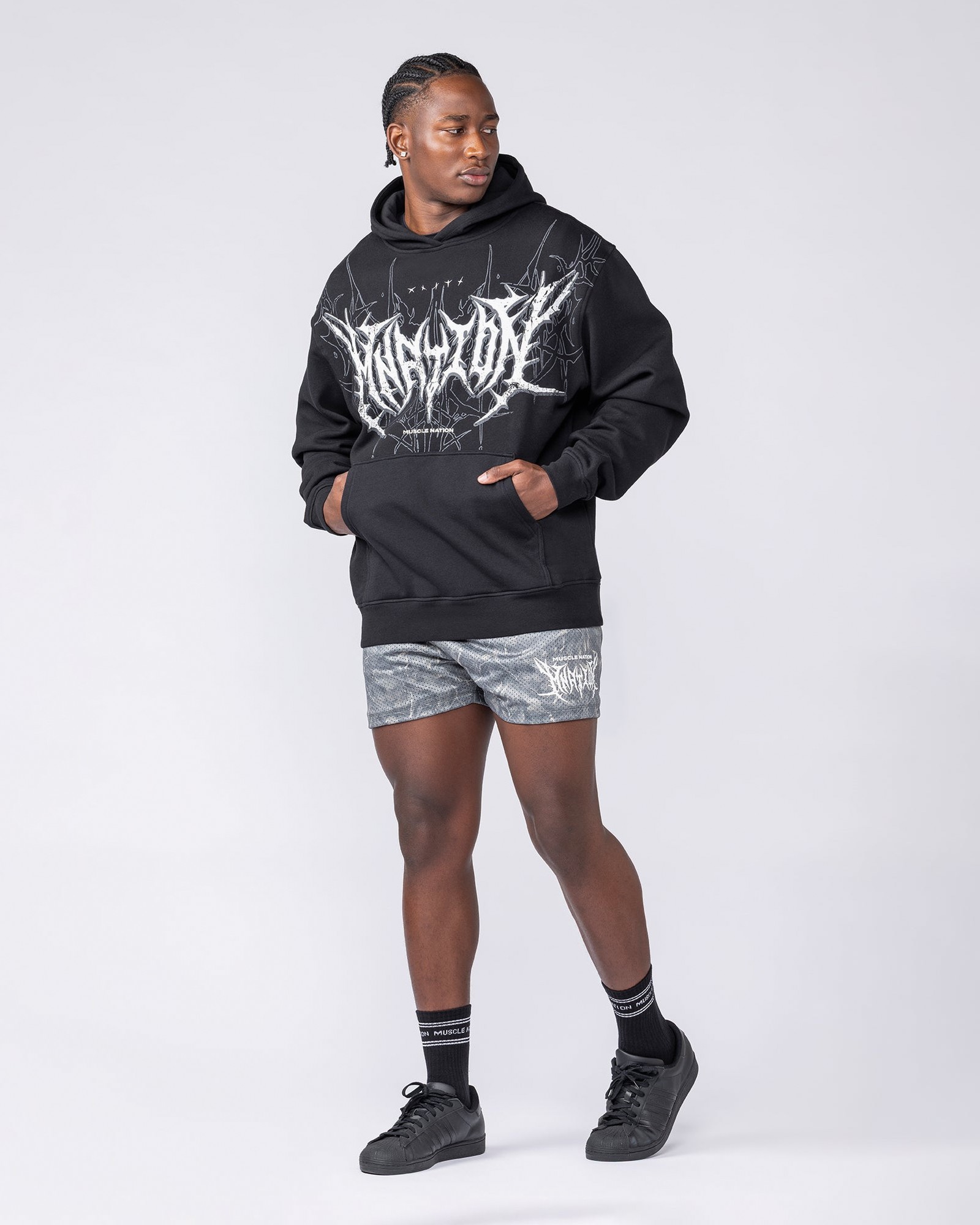 Gothic Oversized Hoodie - Black