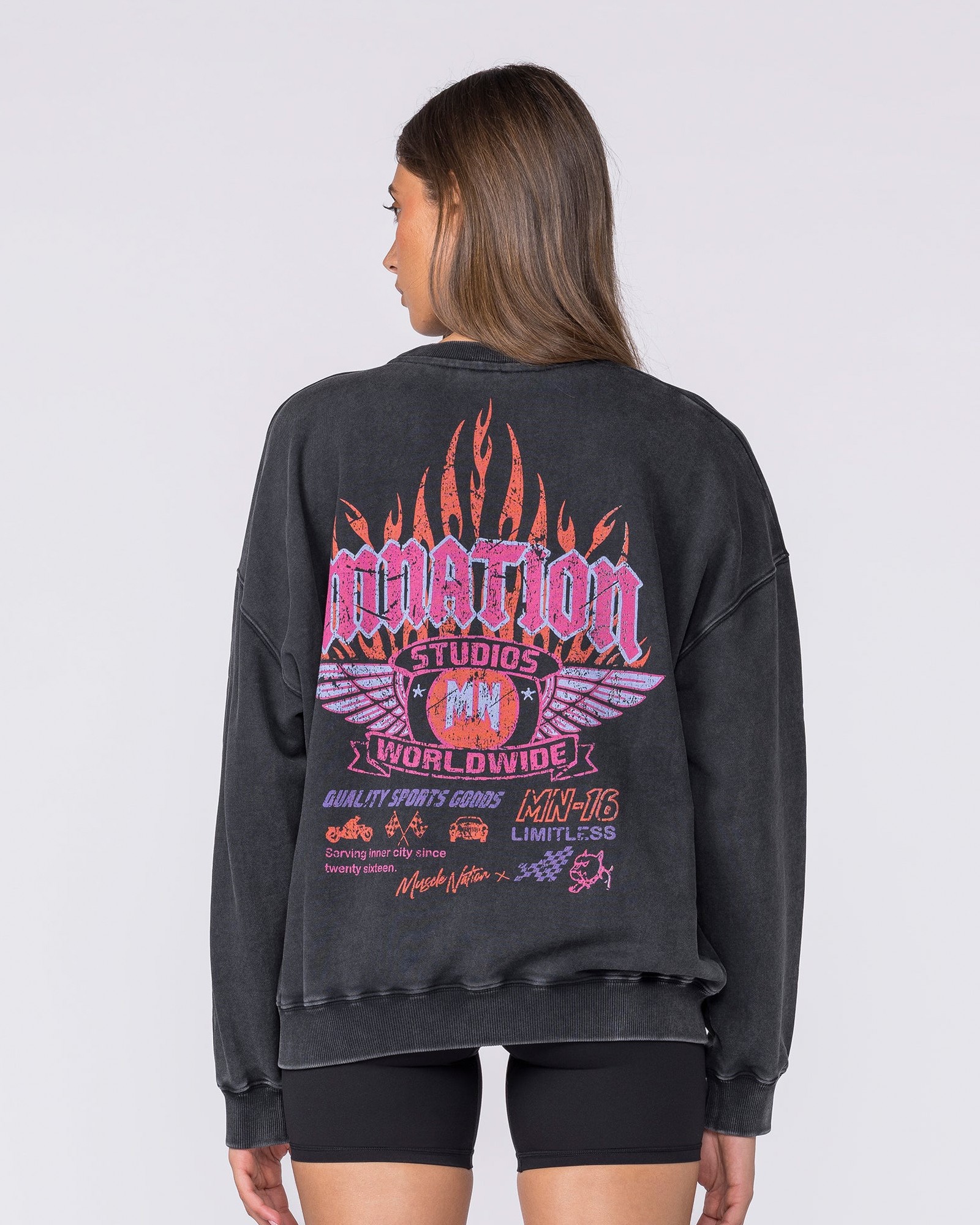 Surge Boxy Vintage Pullover - Washed Black