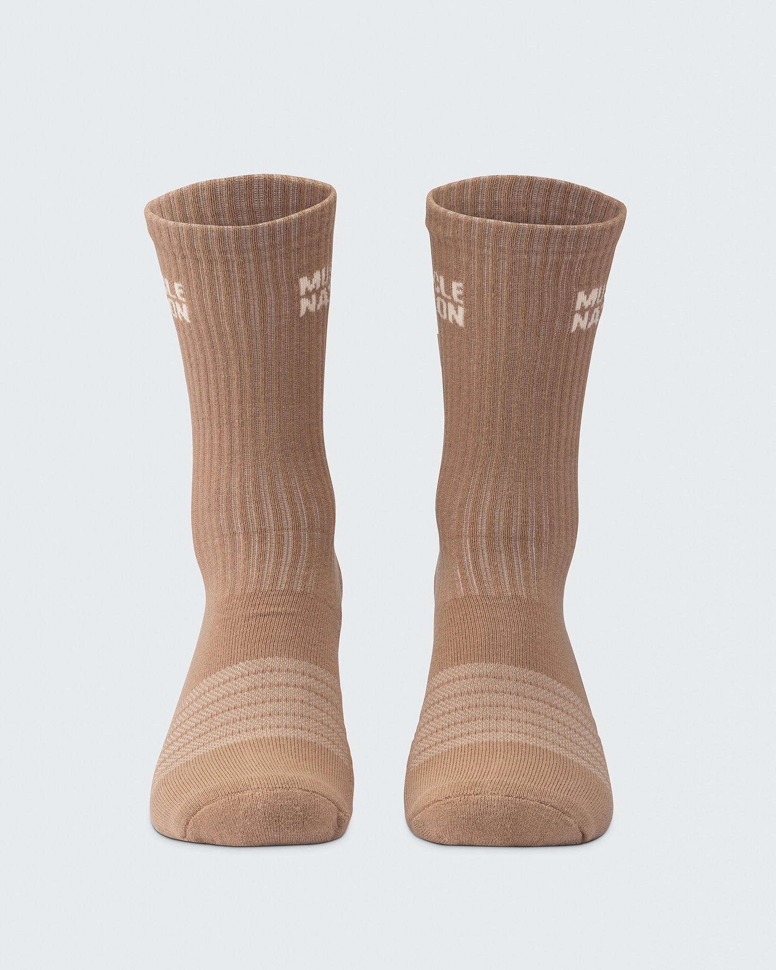 Mens Essential Crew Socks (2x Pack) - Taupe / Dew