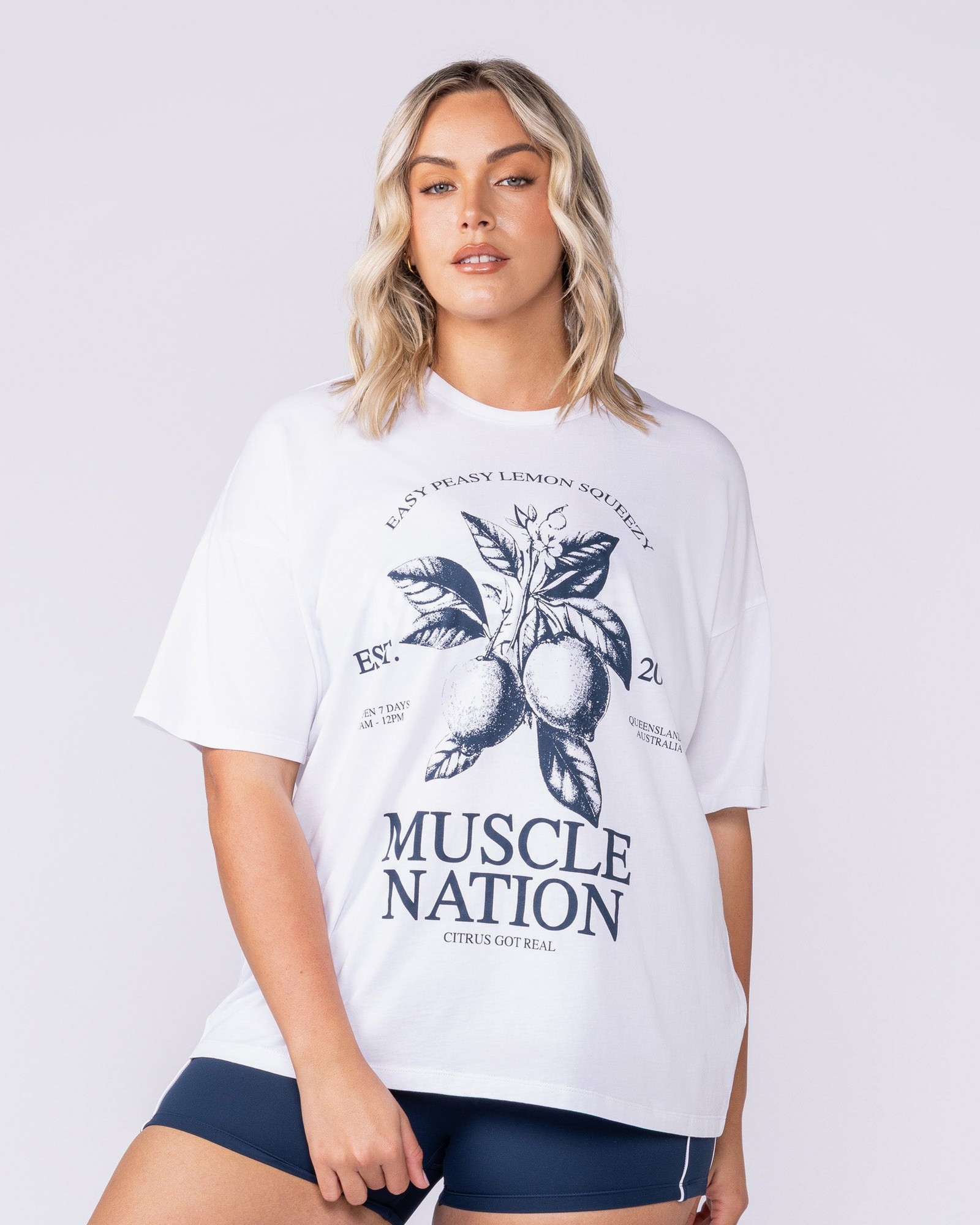 Lemon Squeezy Oversized Tee - White