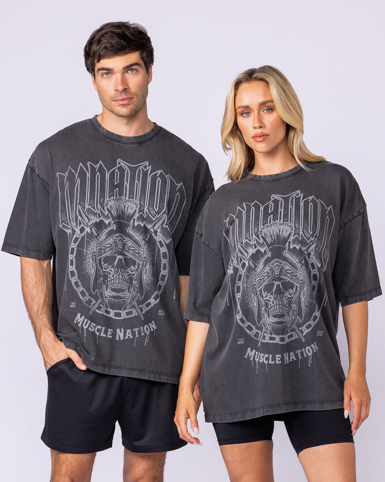 Spartan Oversized Vintage Tee - Washed Black