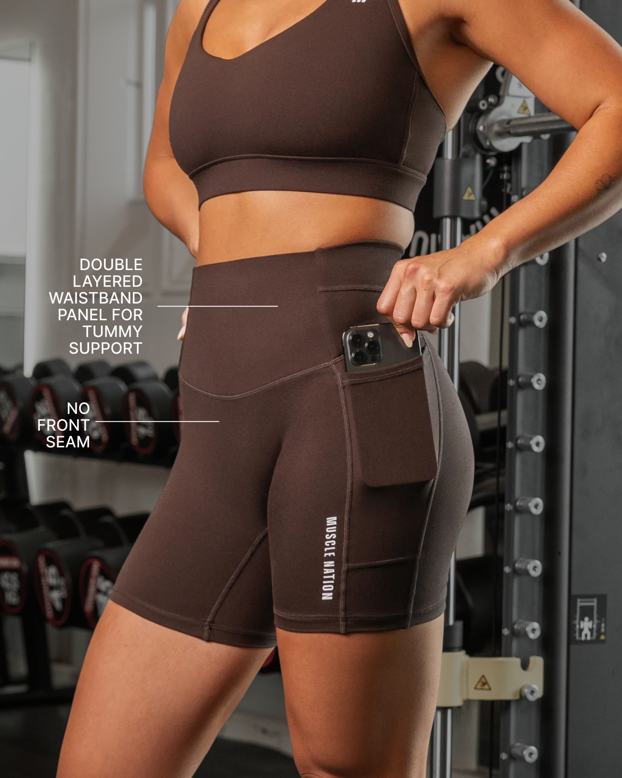 Unrivalled Everyday Pocket Bike Shorts - Cocoa